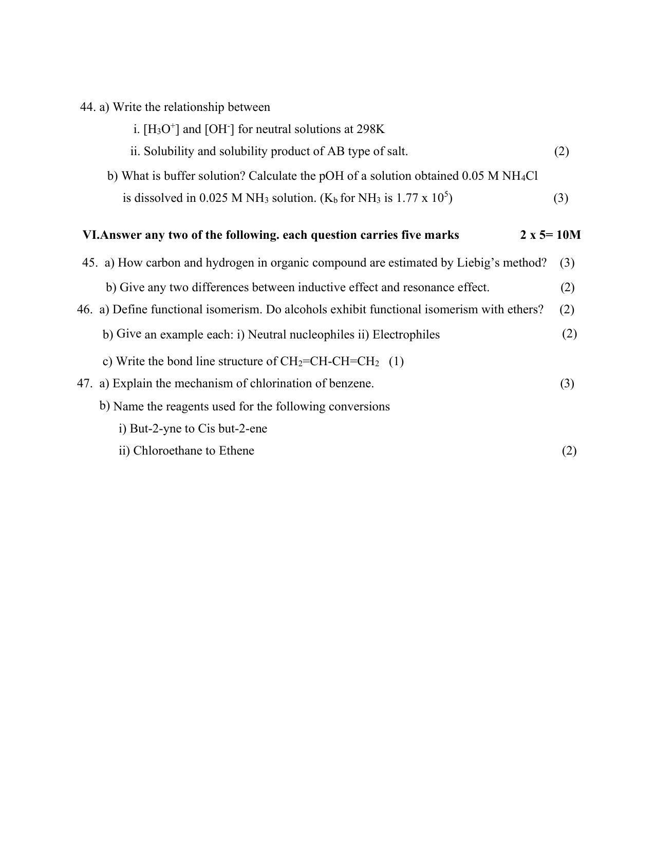 Karnataka St Puc Chemistry Model Question Paper Indcareer Docs