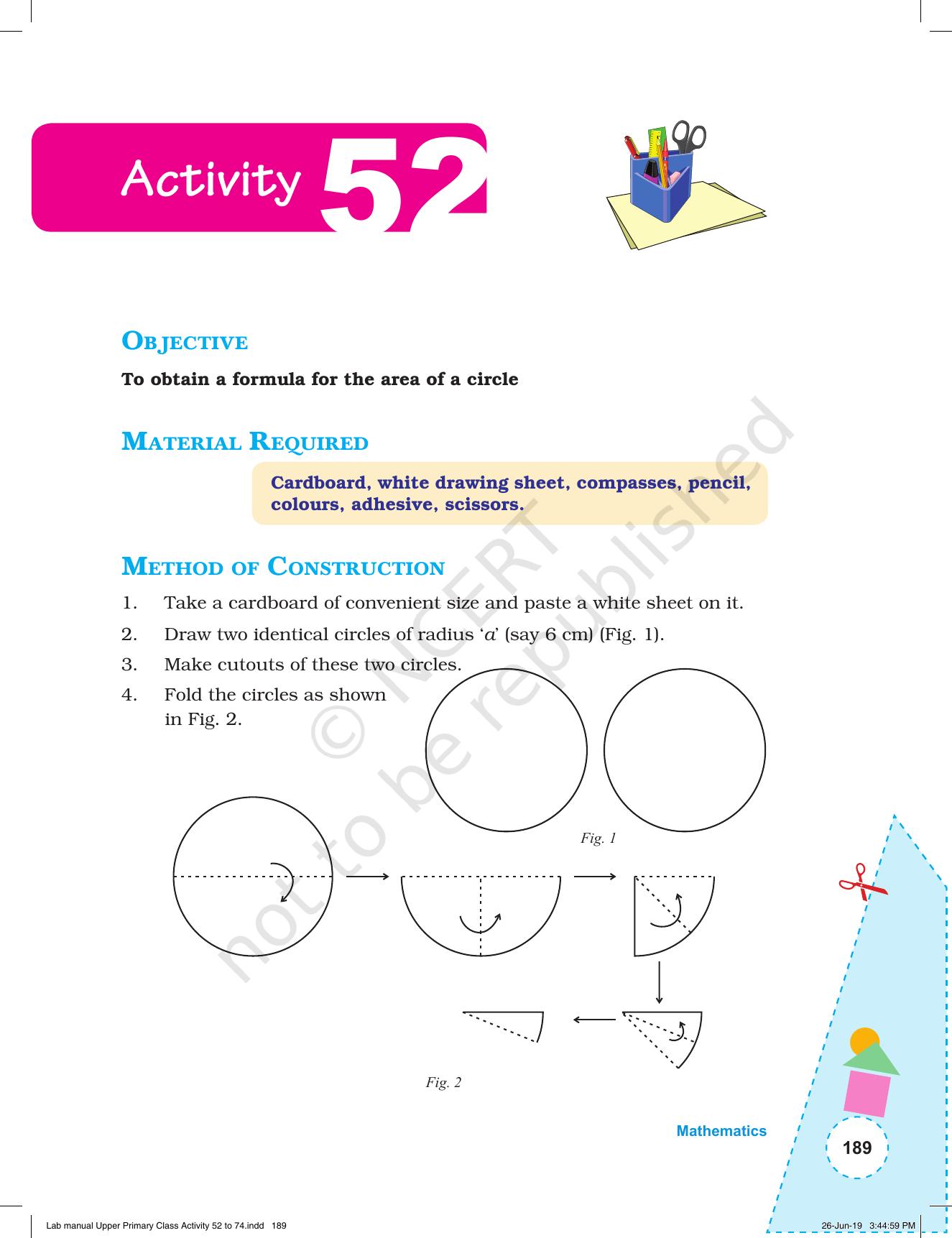 Ncert Laboratory Manuals For Class Vi To Viii Mathematics Activities