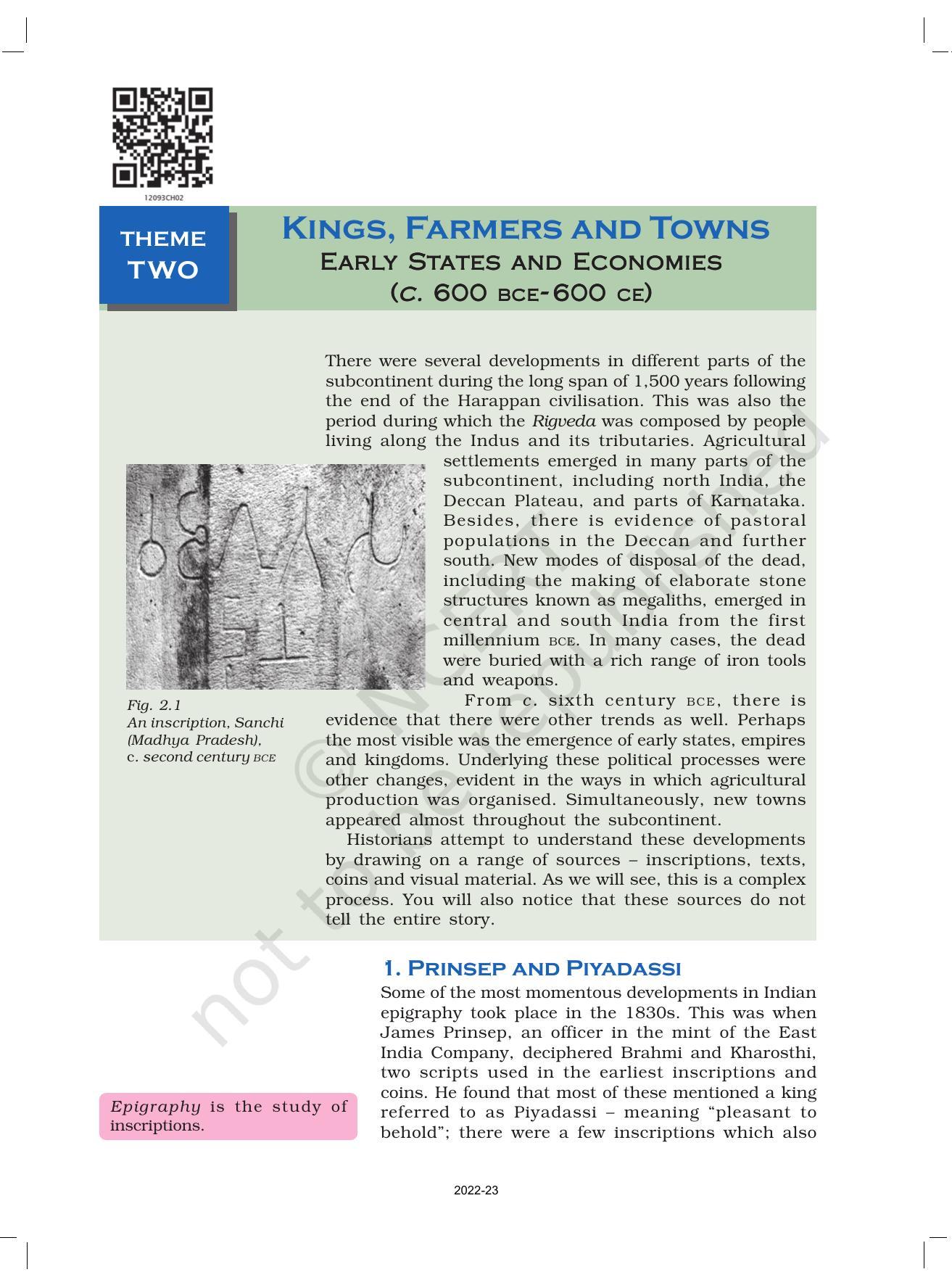 NCERT Book For Class 12 History Chapter 2 Kings Farmers