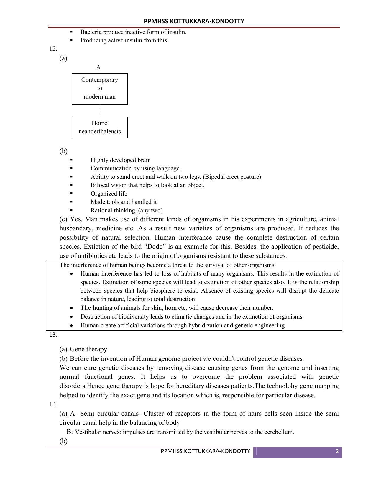 Kerala Sslc Biology Answer Key Em Model Indcareer Docs