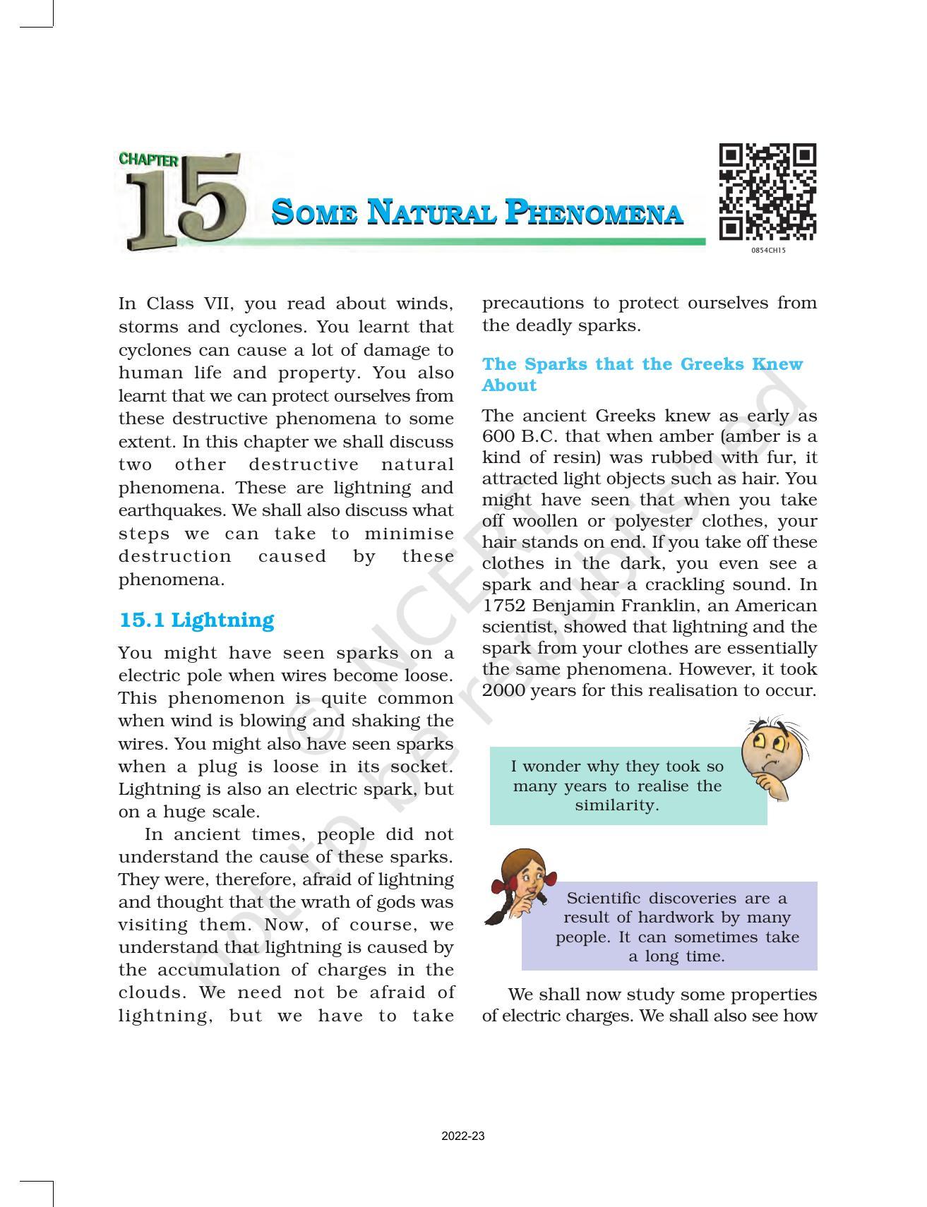 Ncert Book For Class Science Chapter Some Natural Phenomena