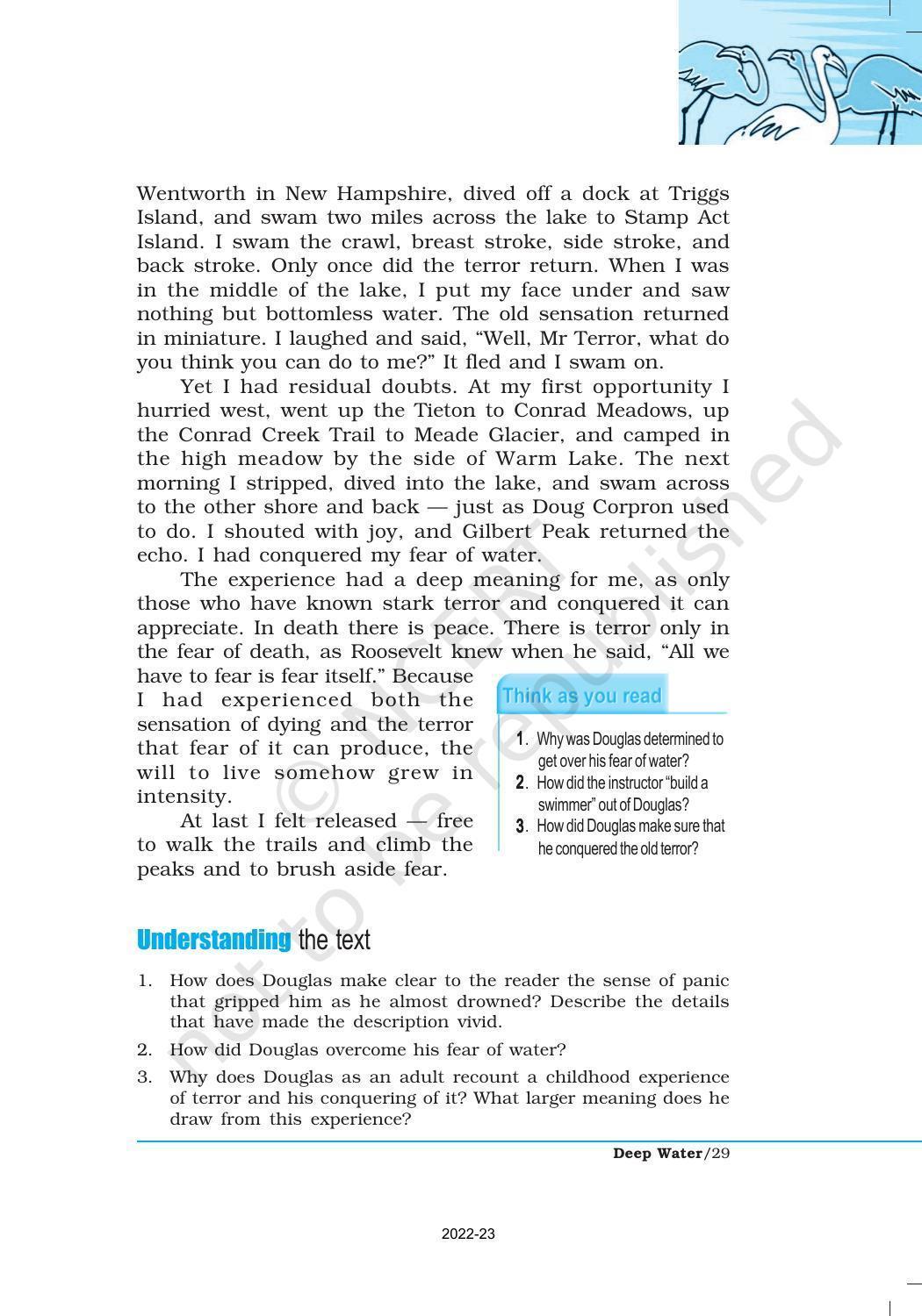 NCERT Book for Class 12 English Chapter 3 Deep Water - IndCareer Docs