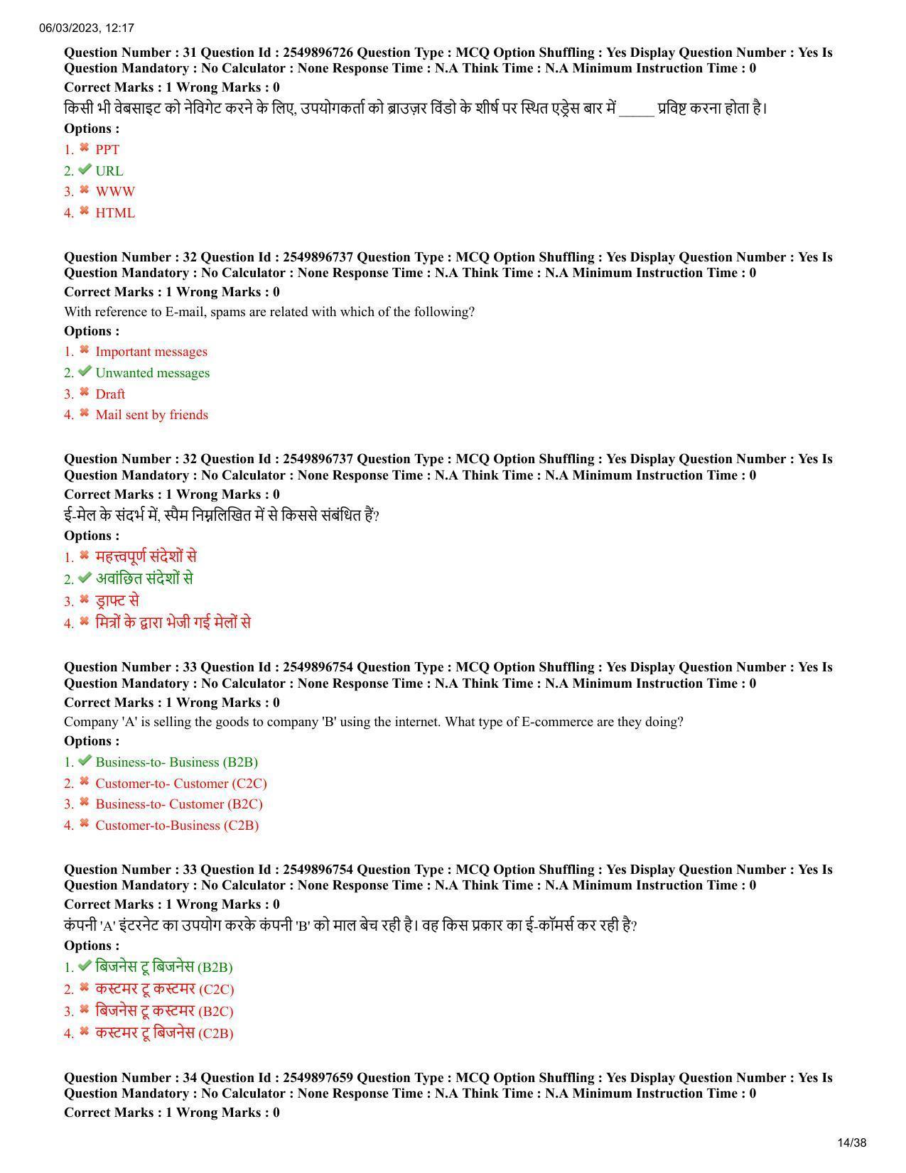 MP CPCT 4 Mar 2023 Question Paper Shift 2 - Page 14