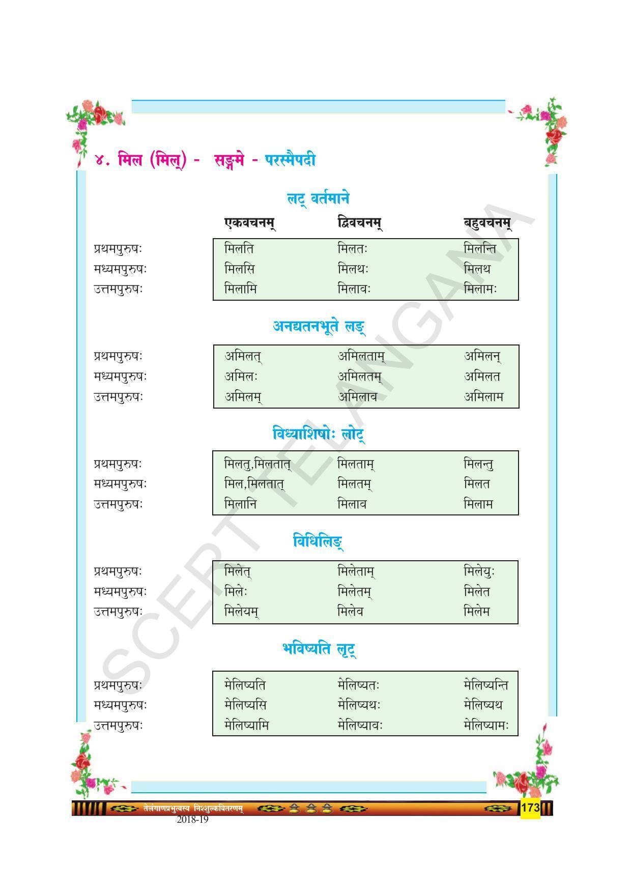 TS SCERT Class 9 Second Language(SAN_OC Medium) Text Book - Page 185