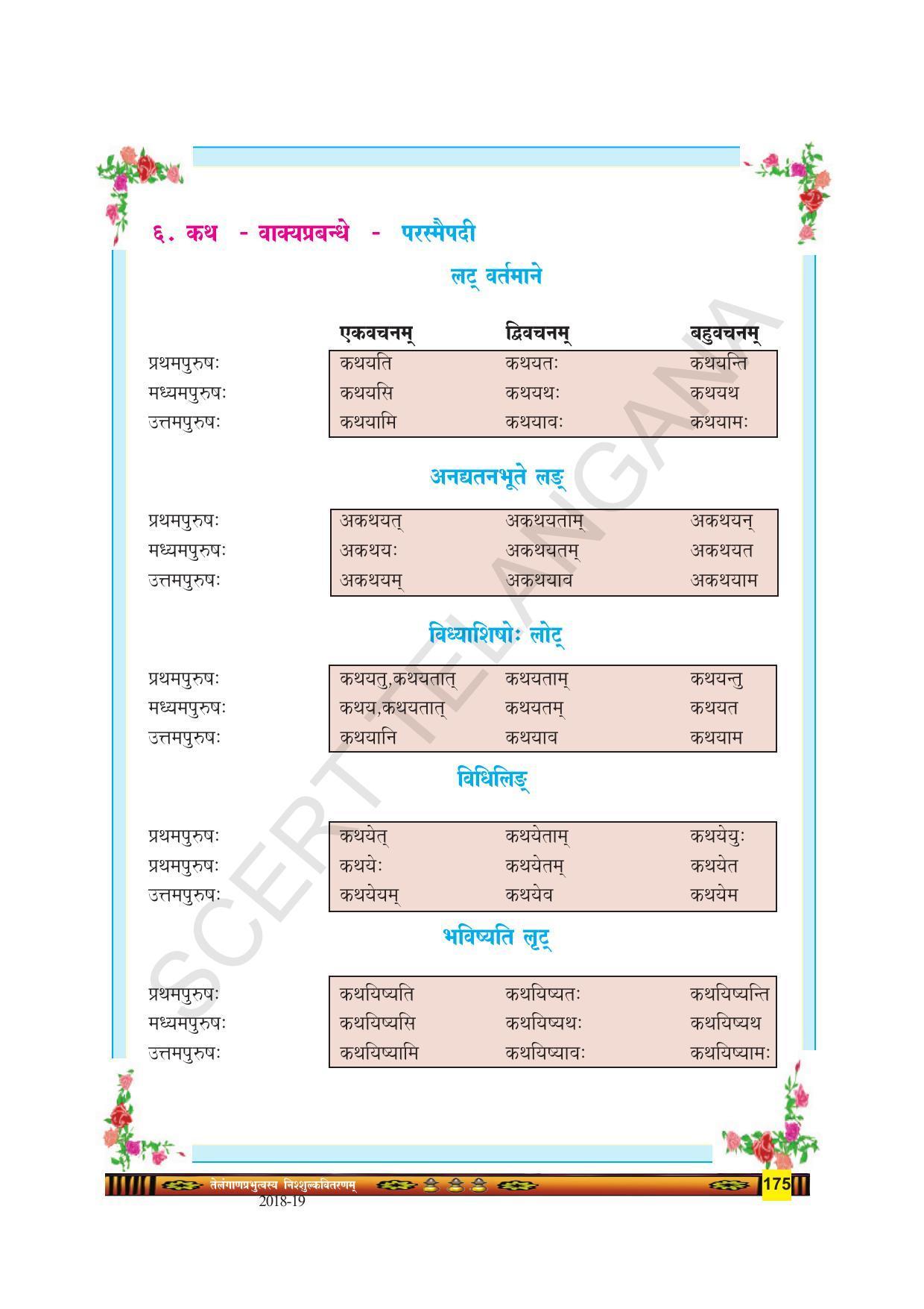 TS SCERT Class 9 Second Language(SAN_OC Medium) Text Book - Page 187