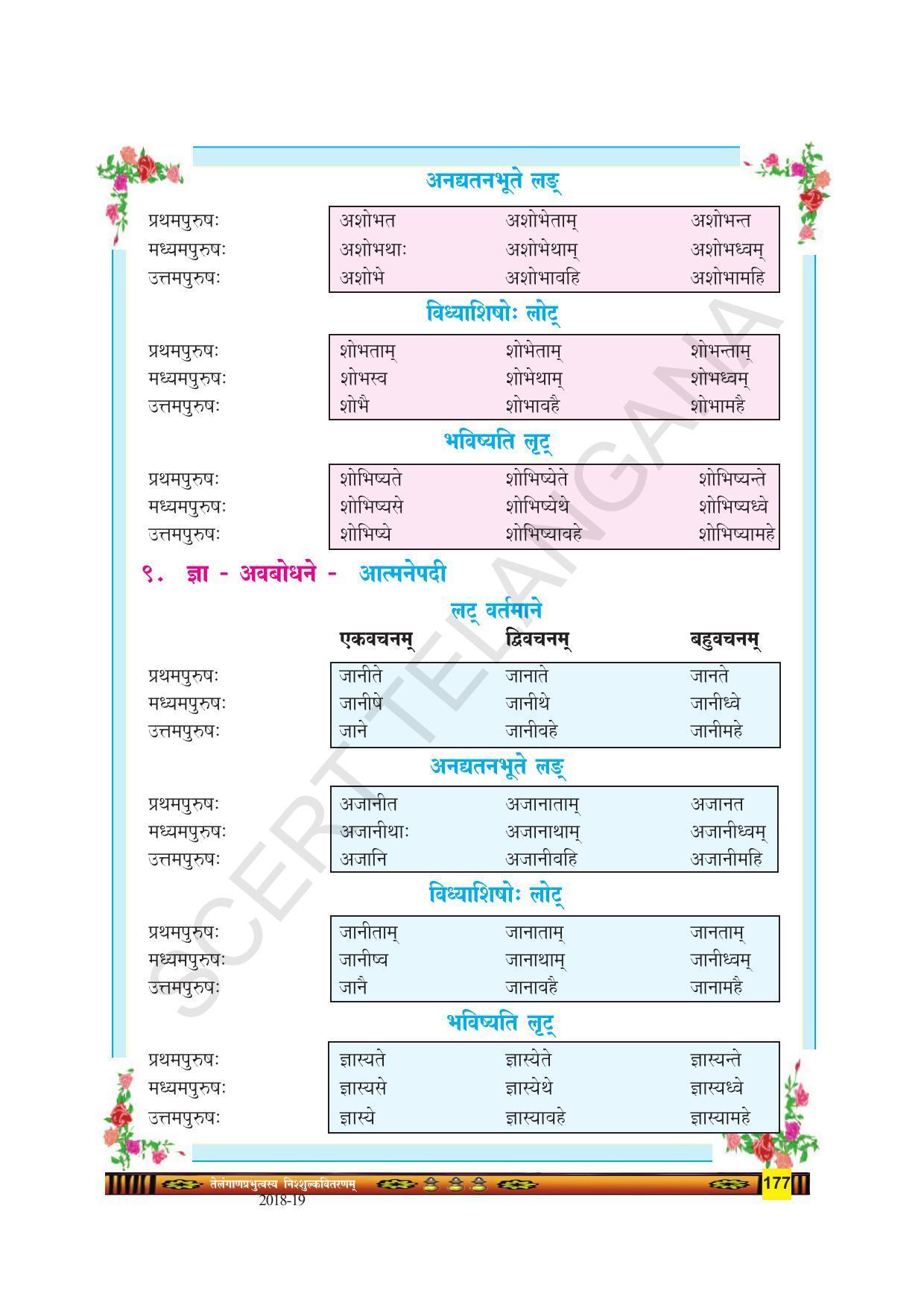 TS SCERT Class 9 Second Language(SAN_OC Medium) Text Book - Page 189