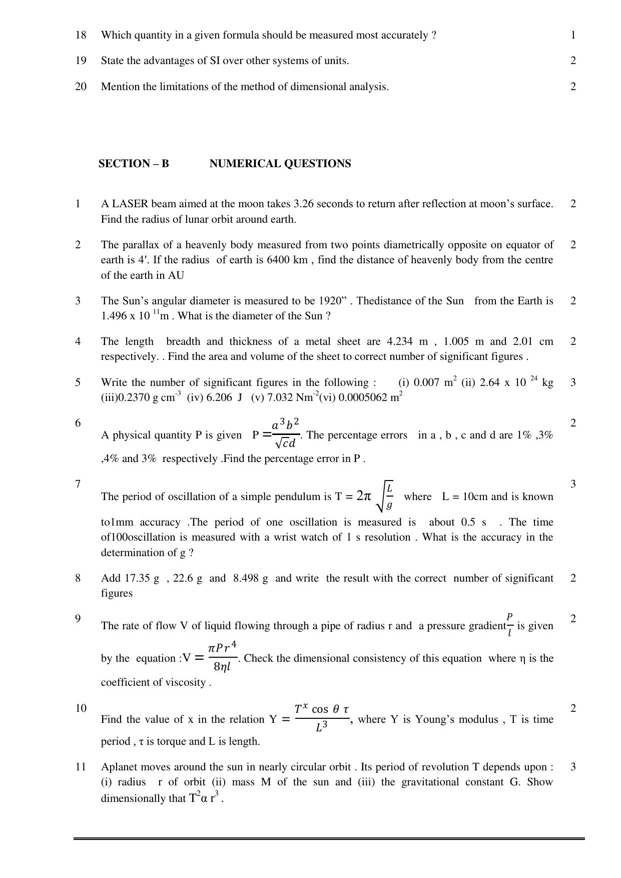 CBSE Worksheets for Class 11 Physics Physical World Assignment 3 - Page 2