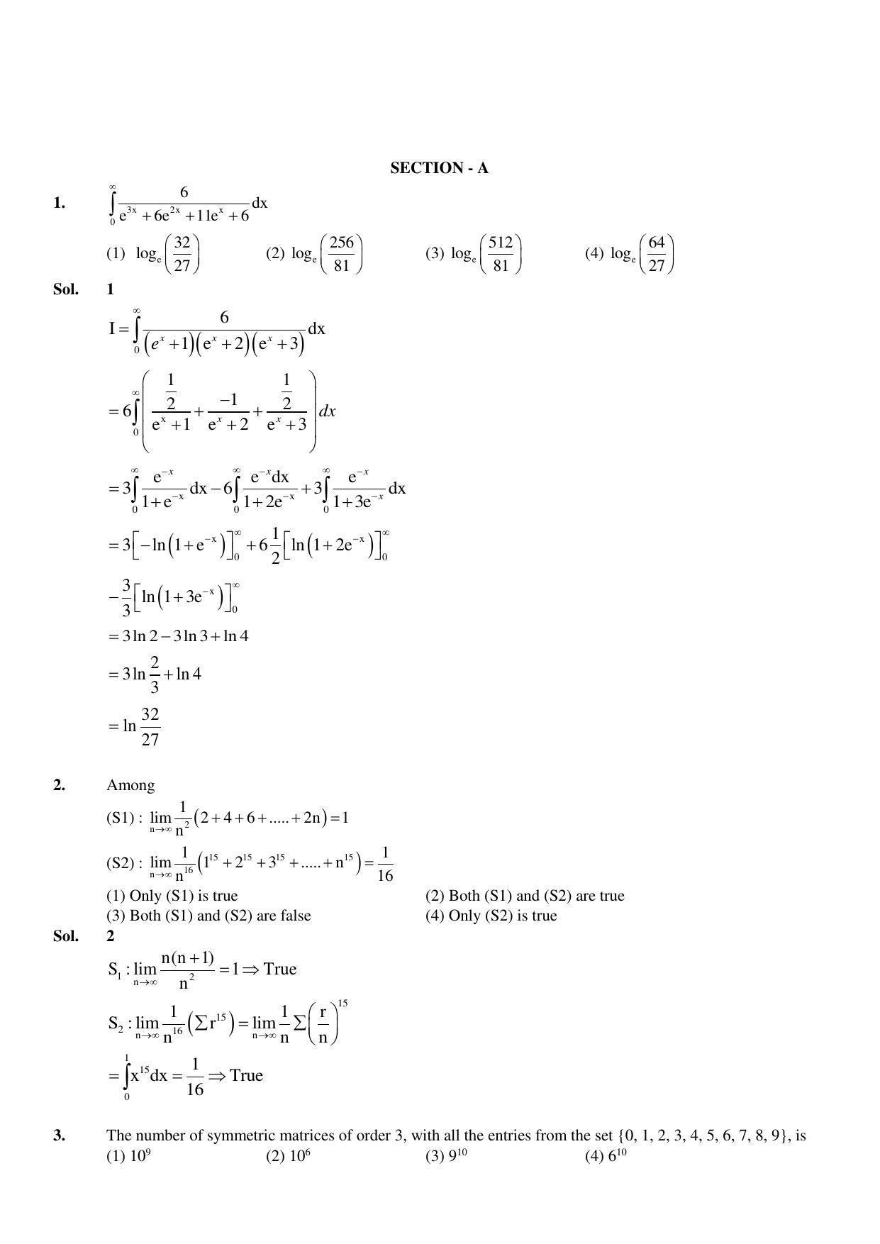 JEE Mains 2023 13th April 2023 Shift1 (Morning) Question Paper With