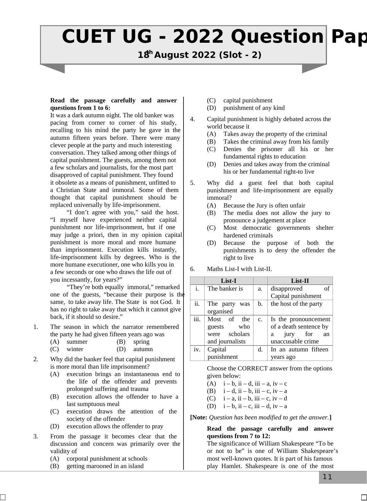 cuet-ug-2022-english-18th-aug-2022-slot-2-exam-question-papers