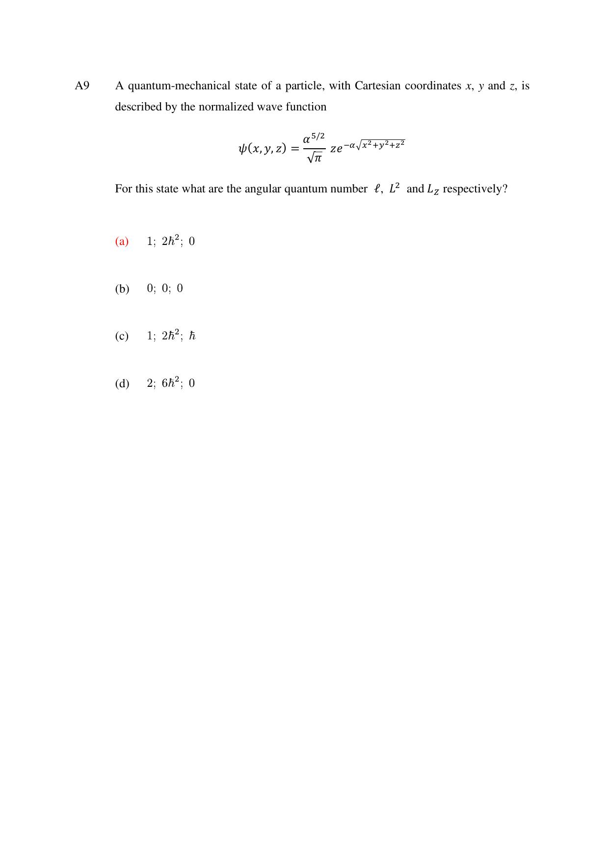 TIFR GS 2024 PhD Question Paper - Page 9