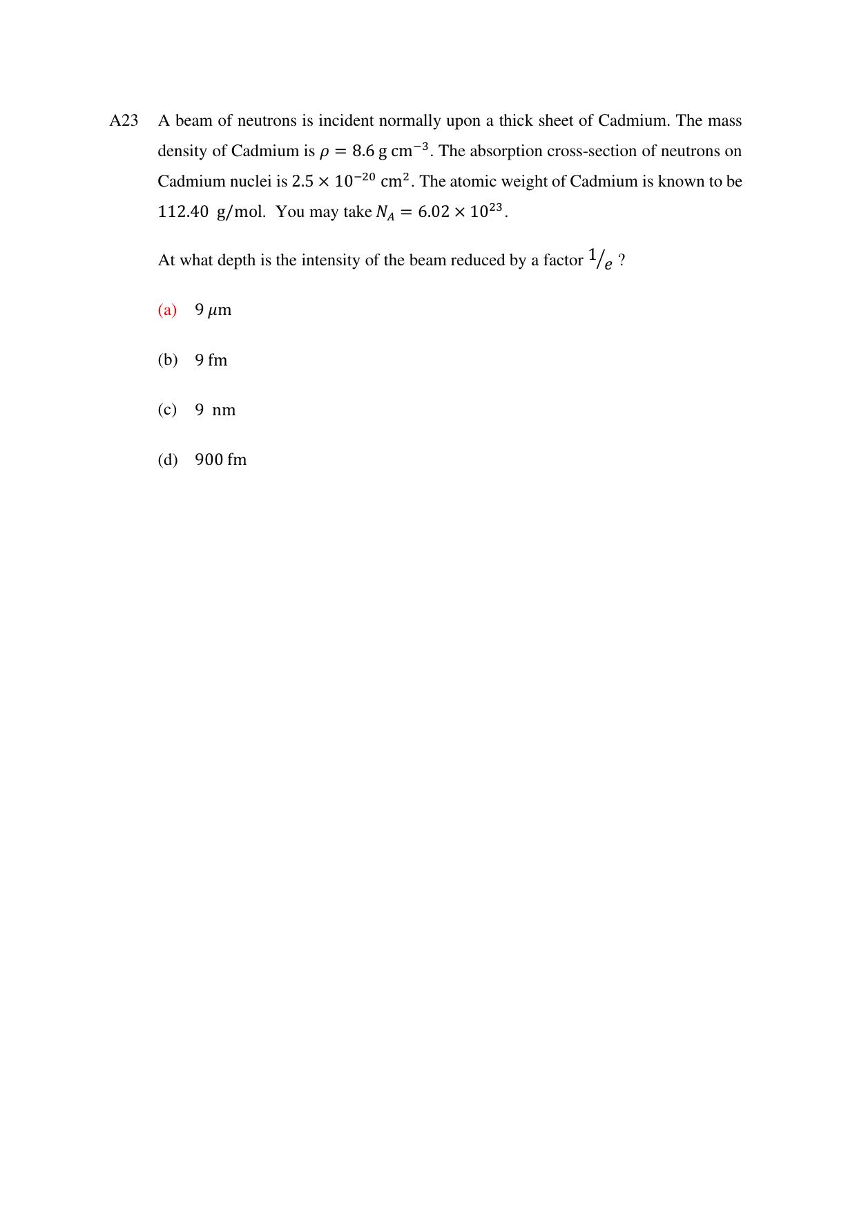 TIFR GS 2024 PhD Question Paper - Page 23
