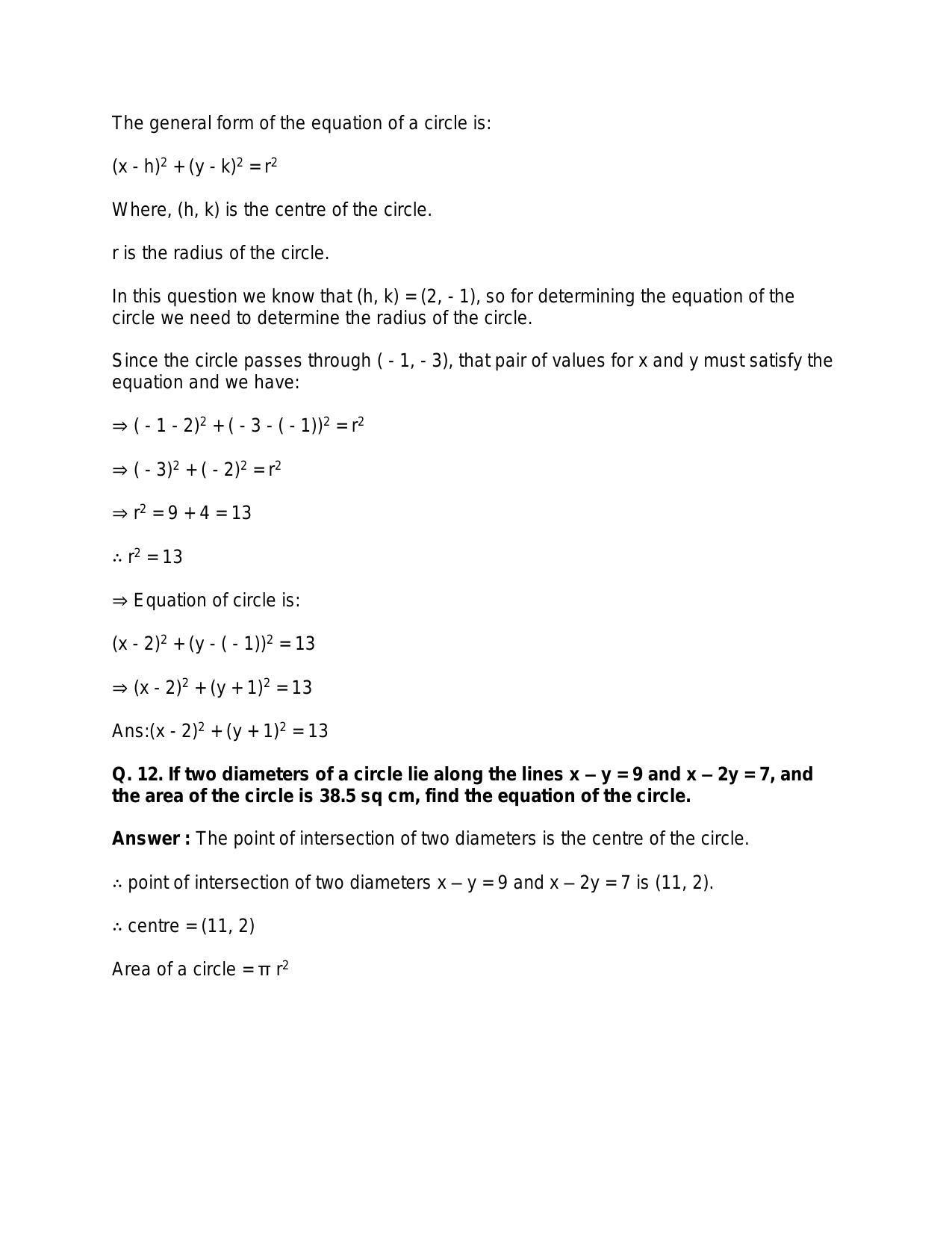 Chapter 21: Circle: RS Aggarwal Class 11 Solutions  - Page 12