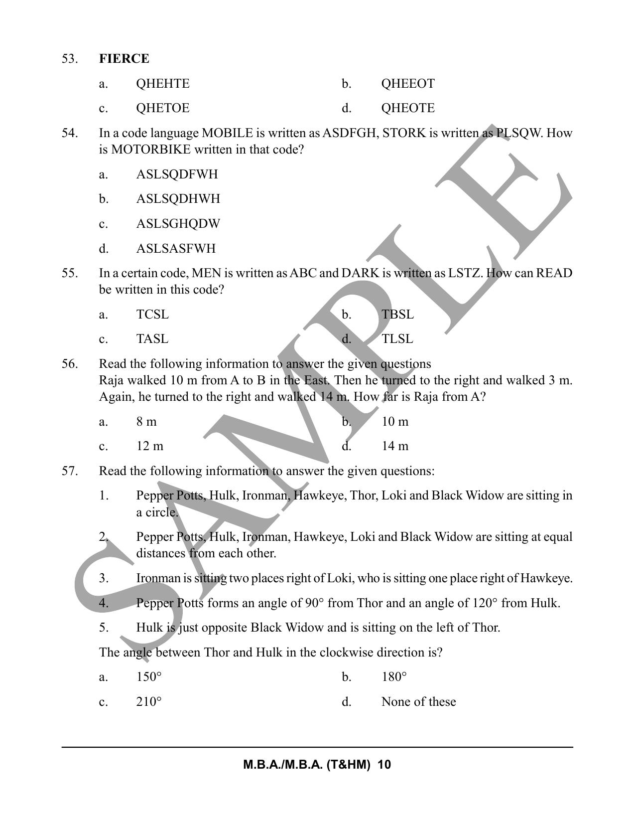 HPCET MBA and MBA (T&HM) Sample Paper 2023 Sample Paper - Page 10