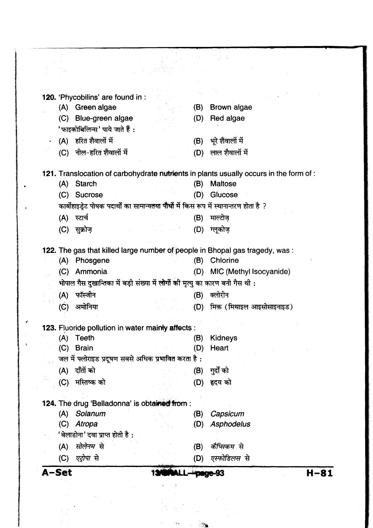 MP PAT 2013 Question Paper - Paper I - Page 93