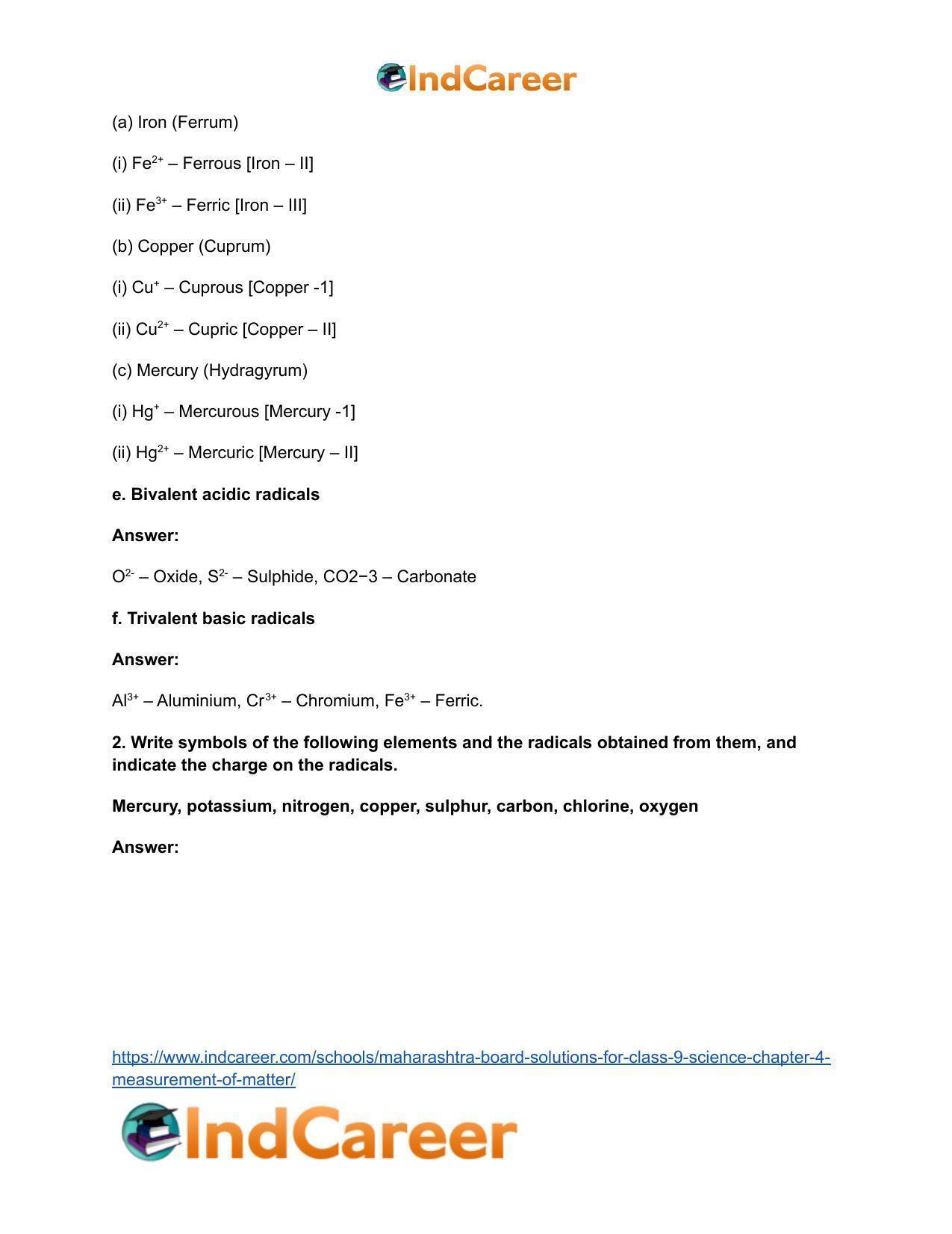 Maharashtra Board Solutions for Class 9- Science: Chapter 4- Measurement of Matter - Page 3