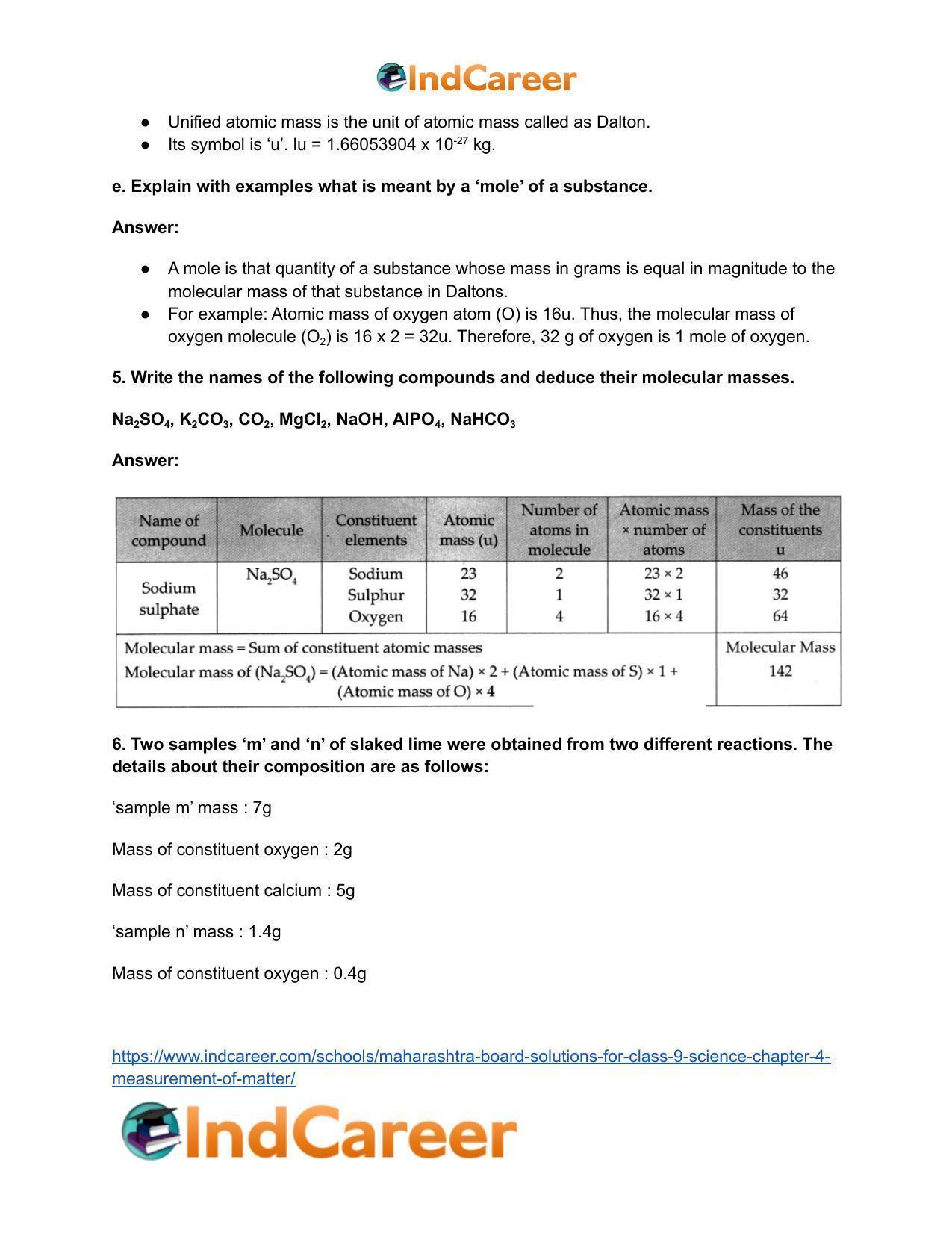 Maharashtra Board Solutions for Class 9- Science: Chapter 4- Measurement of Matter - Page 11