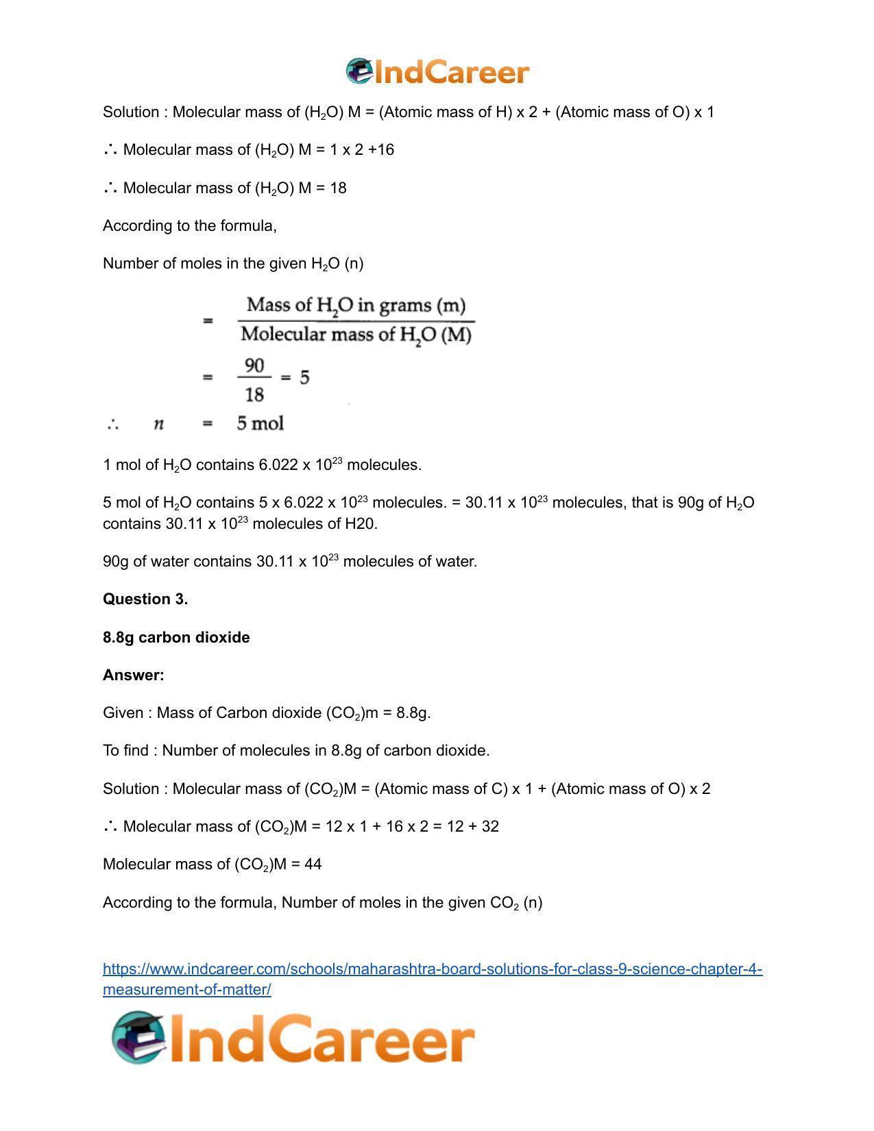 Maharashtra Board Solutions for Class 9- Science: Chapter 4- Measurement of Matter - Page 14