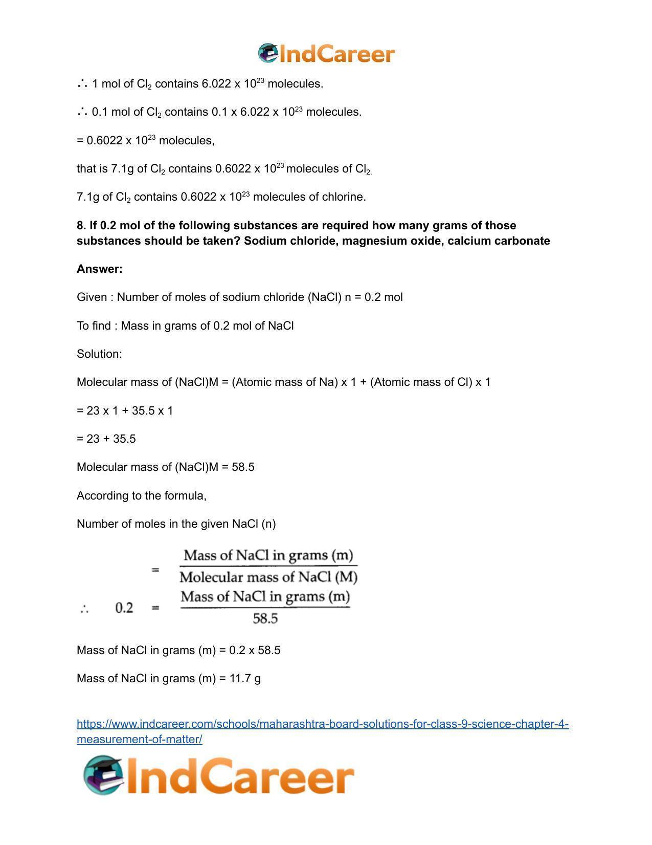 Maharashtra Board Solutions for Class 9- Science: Chapter 4- Measurement of Matter - Page 16