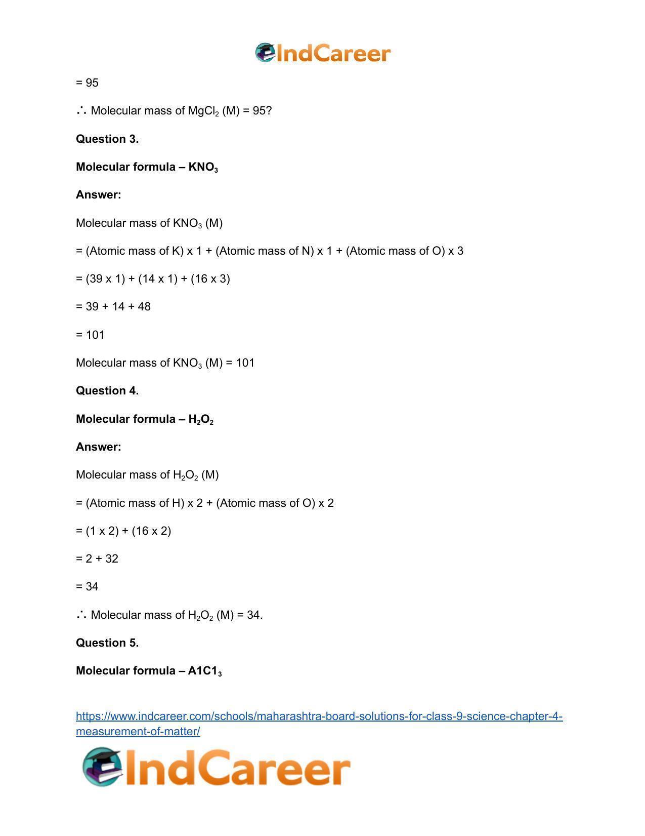 Maharashtra Board Solutions for Class 9- Science: Chapter 4- Measurement of Matter - Page 20