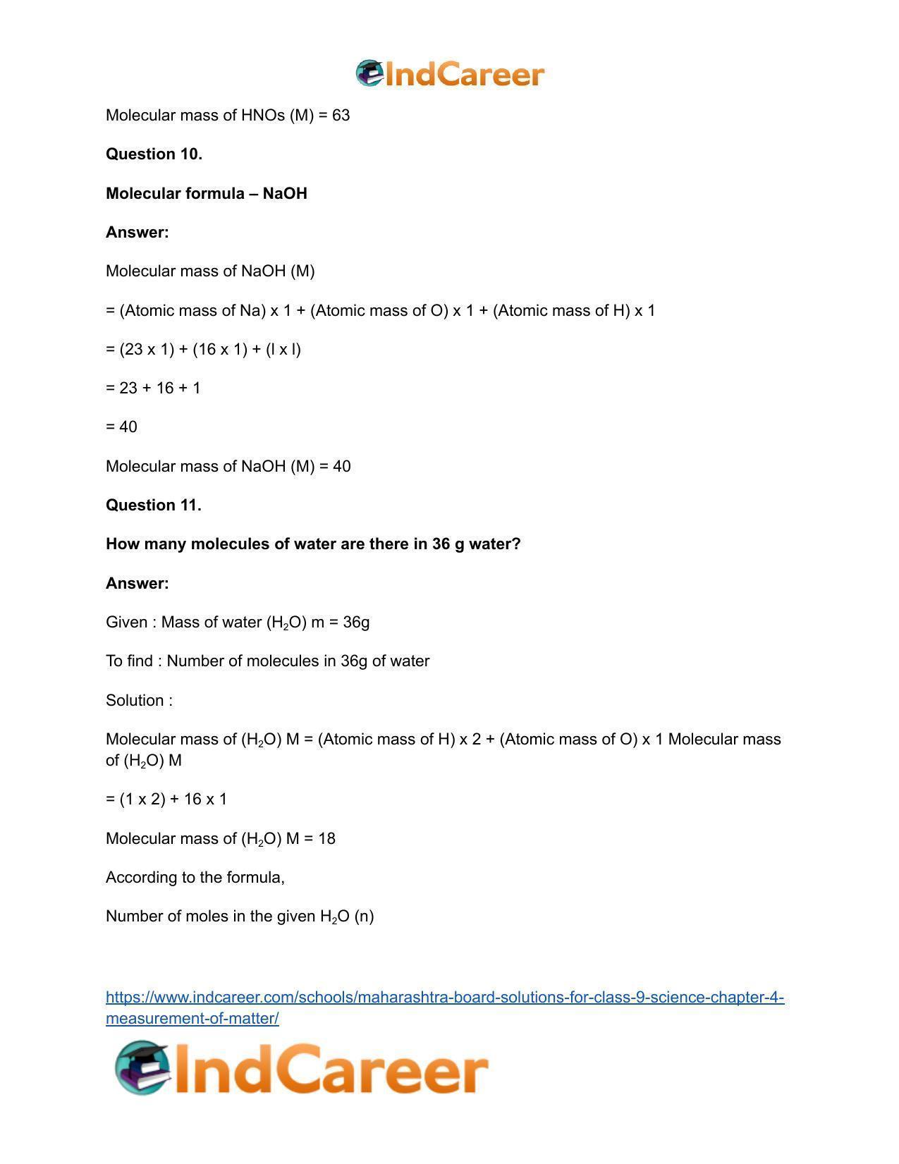 Maharashtra Board Solutions for Class 9- Science: Chapter 4- Measurement of Matter - Page 23