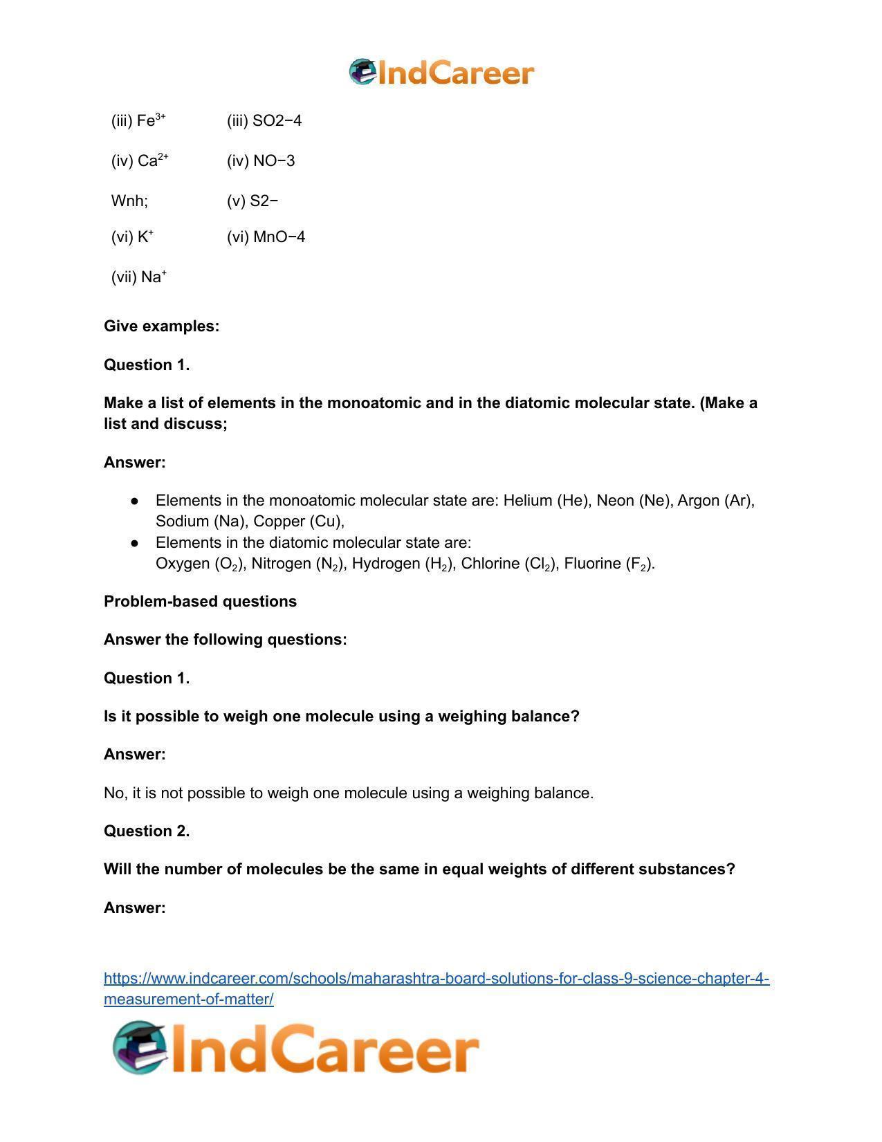 Maharashtra Board Solutions for Class 9- Science: Chapter 4- Measurement of Matter - Page 28