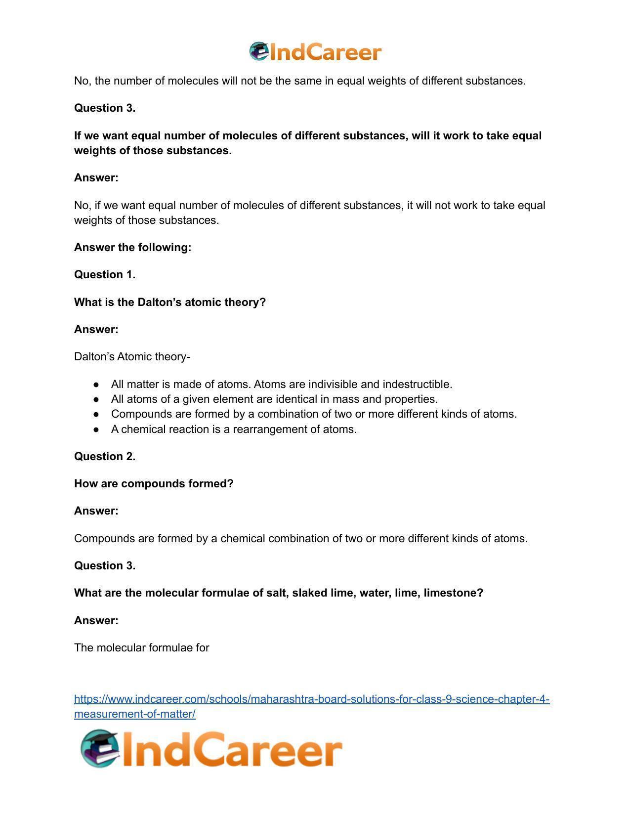 Maharashtra Board Solutions for Class 9- Science: Chapter 4- Measurement of Matter - Page 29