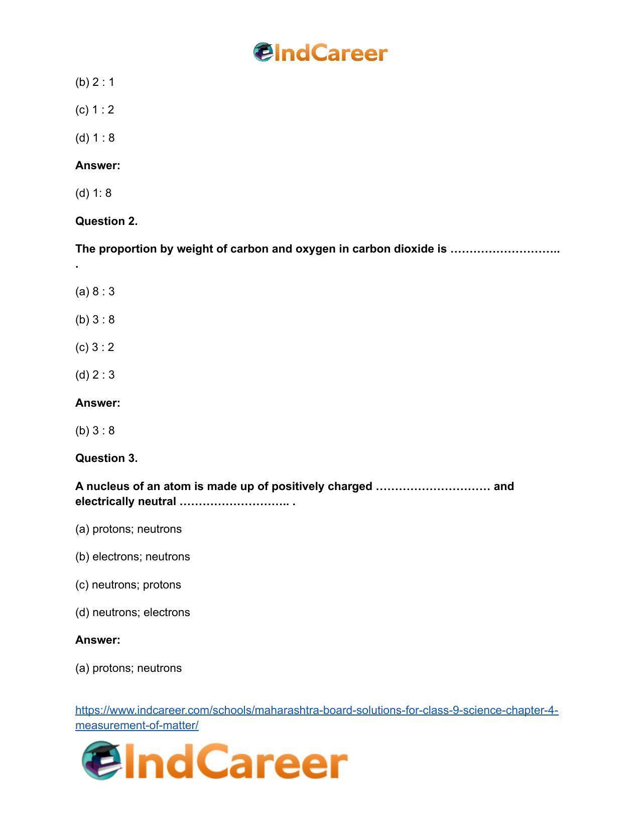 Maharashtra Board Solutions for Class 9- Science: Chapter 4- Measurement of Matter - Page 34