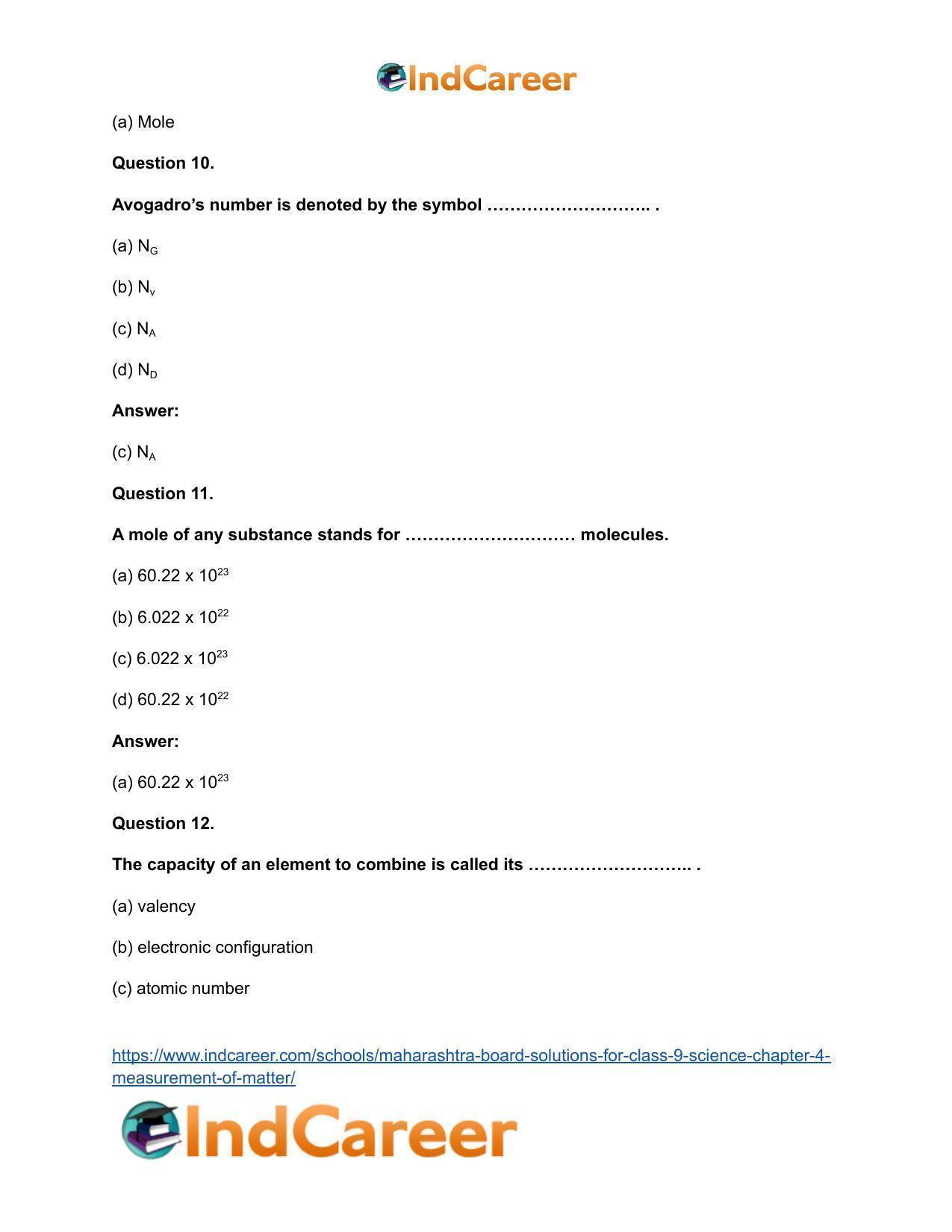 Maharashtra Board Solutions for Class 9- Science: Chapter 4- Measurement of Matter - Page 37