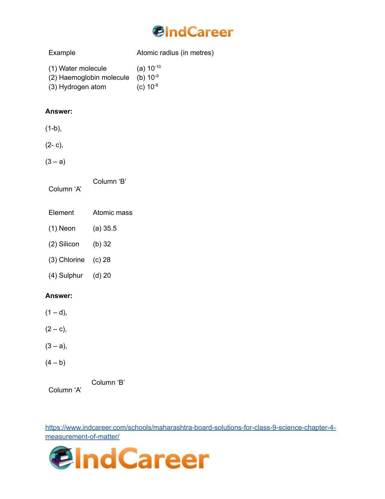 Maharashtra Board Solutions for Class 9- Science: Chapter 4- Measurement of Matter - Page 45