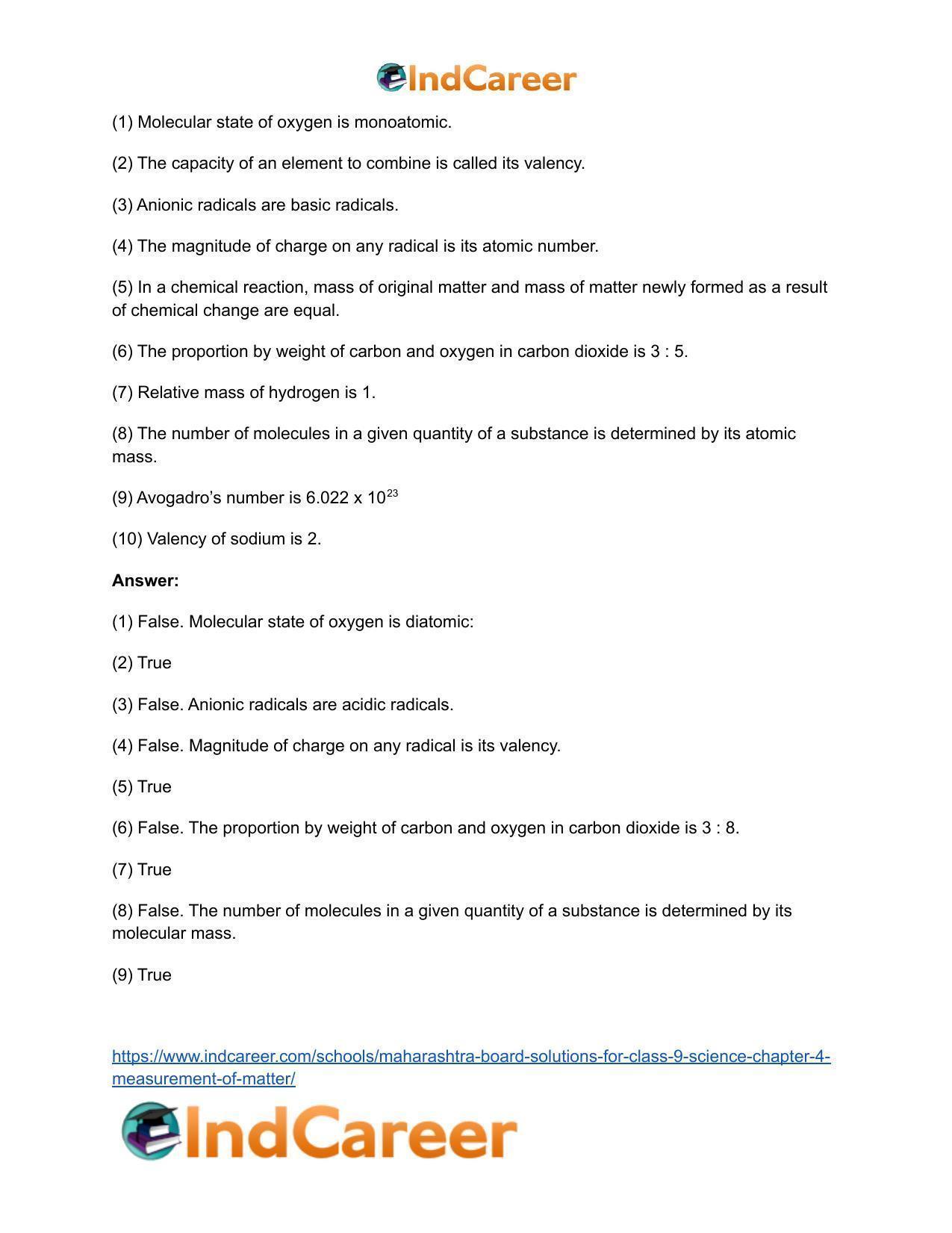 Maharashtra Board Solutions for Class 9- Science: Chapter 4- Measurement of Matter - Page 48