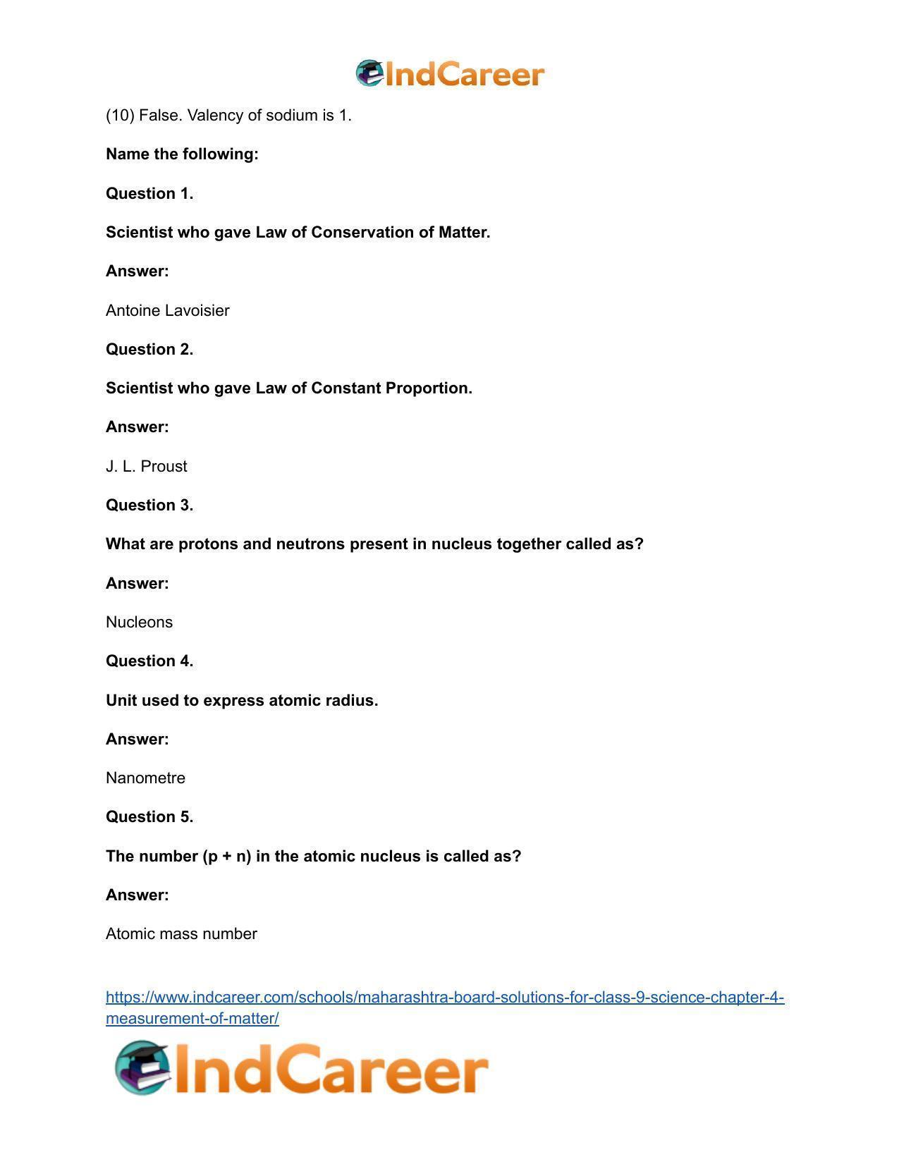 Maharashtra Board Solutions for Class 9- Science: Chapter 4- Measurement of Matter - Page 49