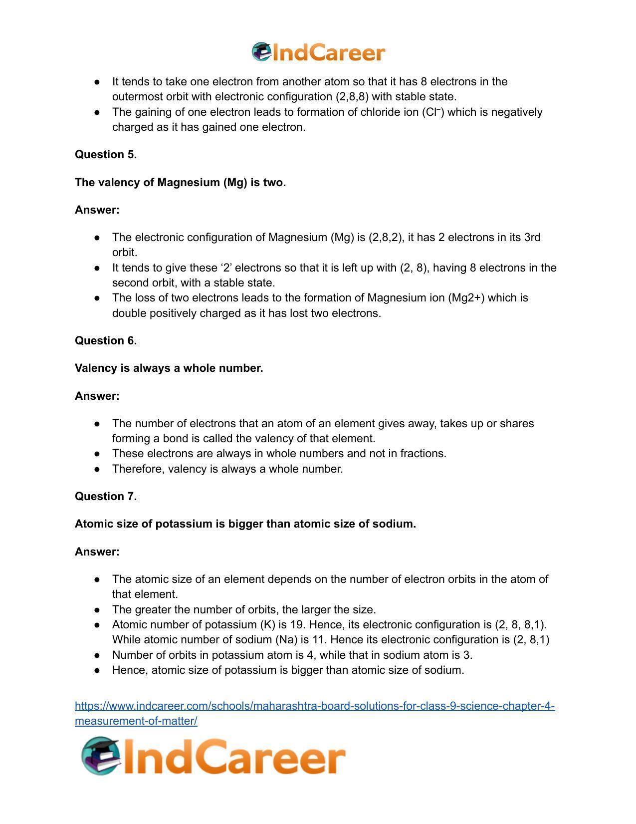 Maharashtra Board Solutions for Class 9- Science: Chapter 4- Measurement of Matter - Page 52