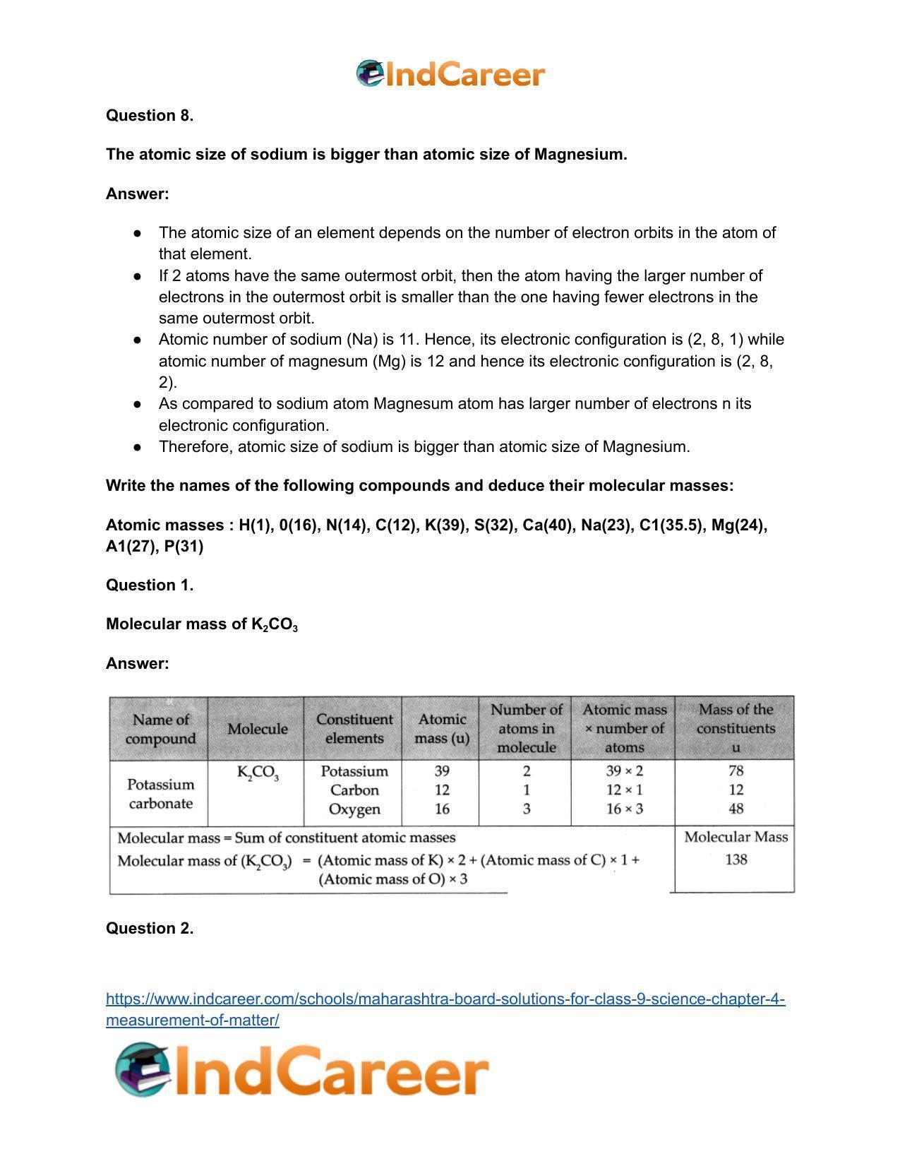 Maharashtra Board Solutions for Class 9- Science: Chapter 4- Measurement of Matter - Page 53