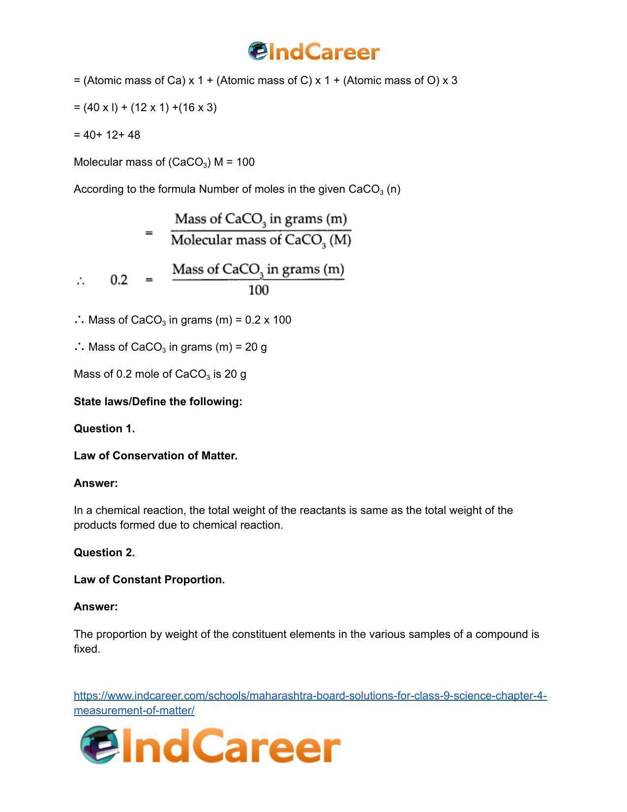 Maharashtra Board Solutions for Class 9- Science: Chapter 4- Measurement of Matter - Page 57