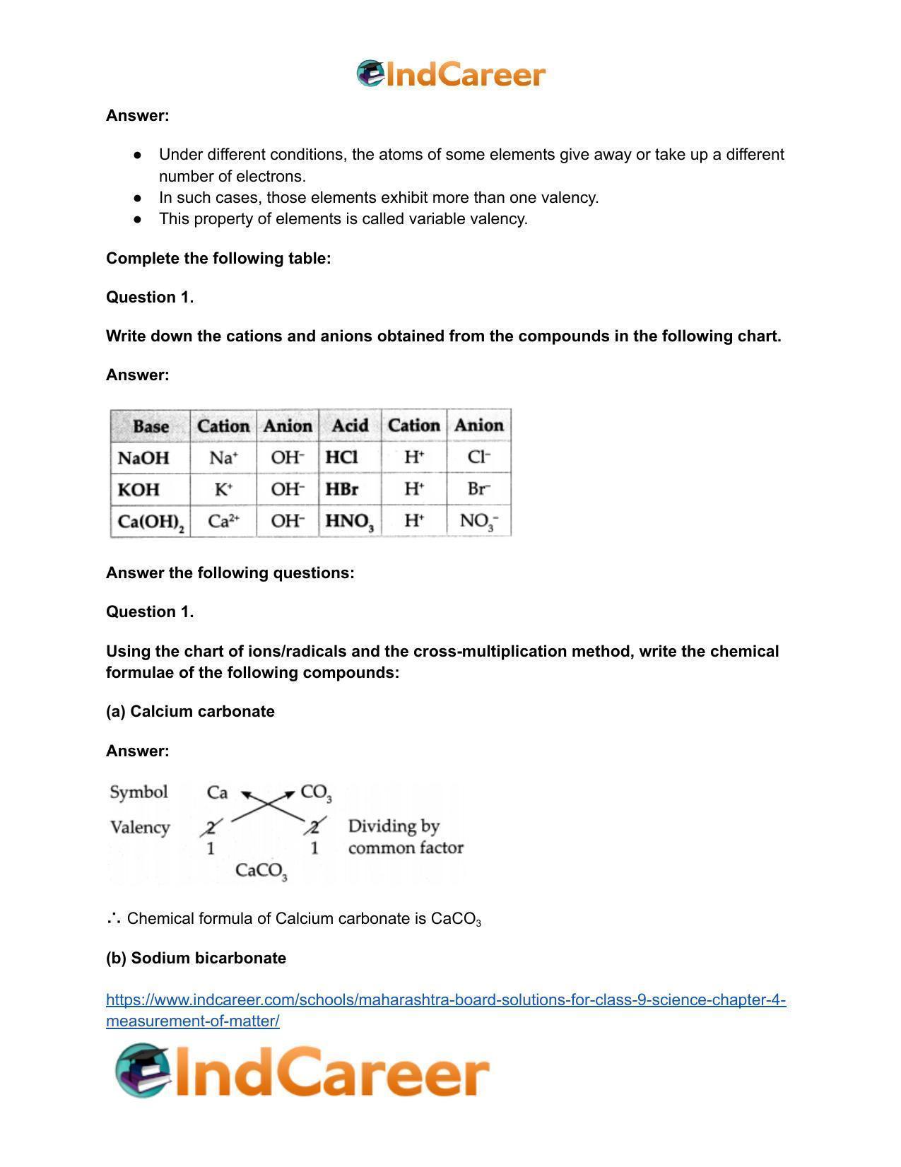 Maharashtra Board Solutions for Class 9- Science: Chapter 4- Measurement of Matter - Page 60