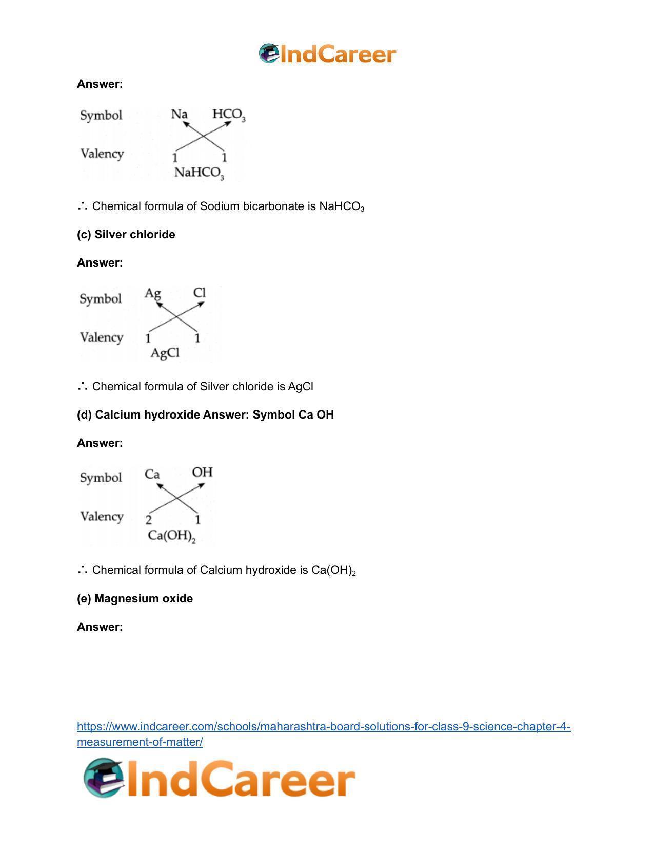 Maharashtra Board Solutions for Class 9- Science: Chapter 4- Measurement of Matter - Page 61