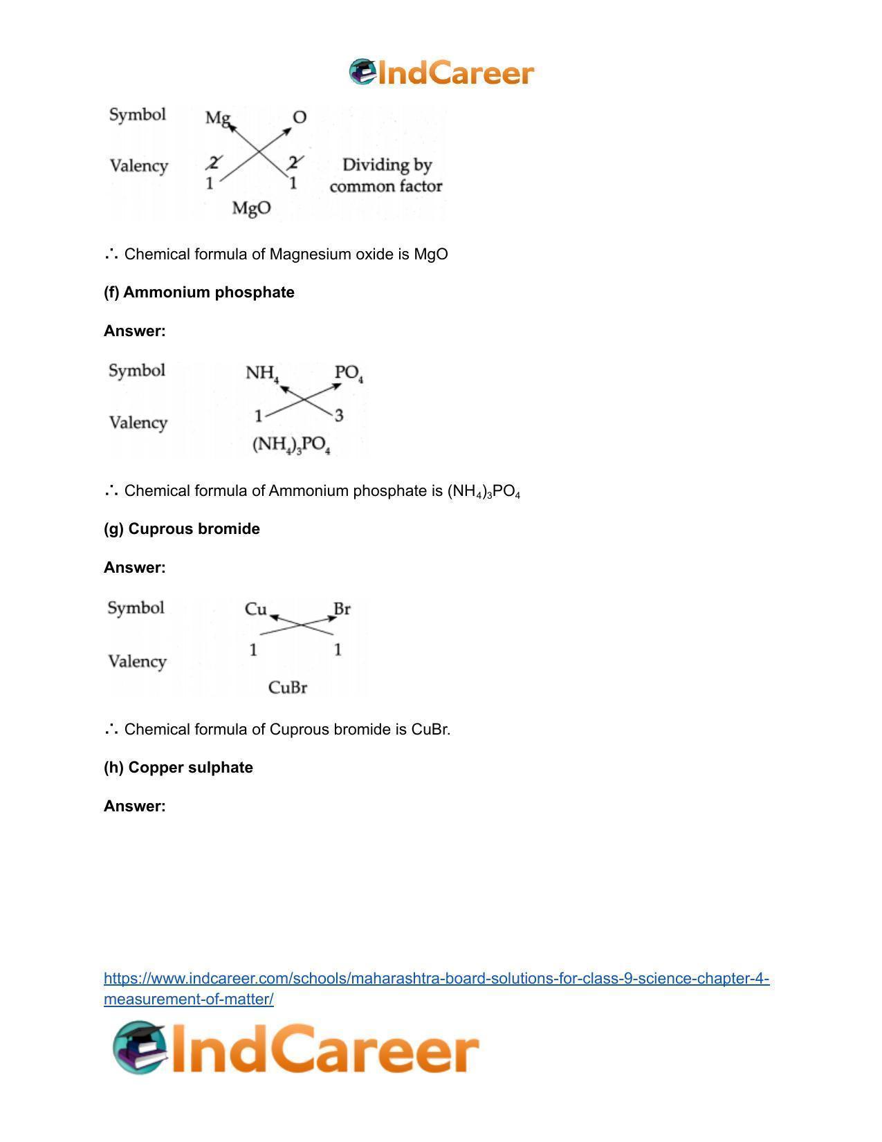 Maharashtra Board Solutions for Class 9- Science: Chapter 4- Measurement of Matter - Page 62