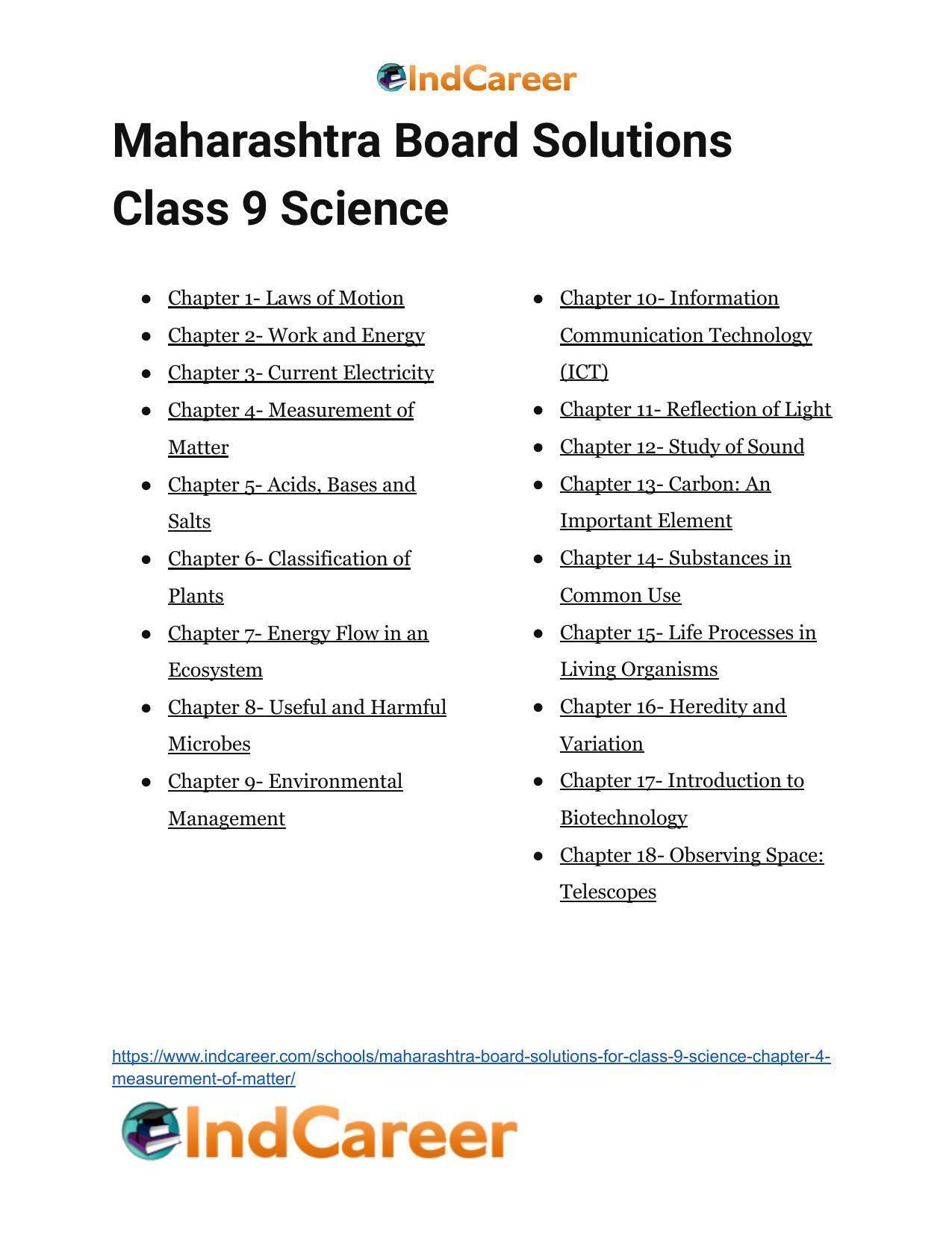 Maharashtra Board Solutions for Class 9- Science: Chapter 4- Measurement of Matter - Page 65