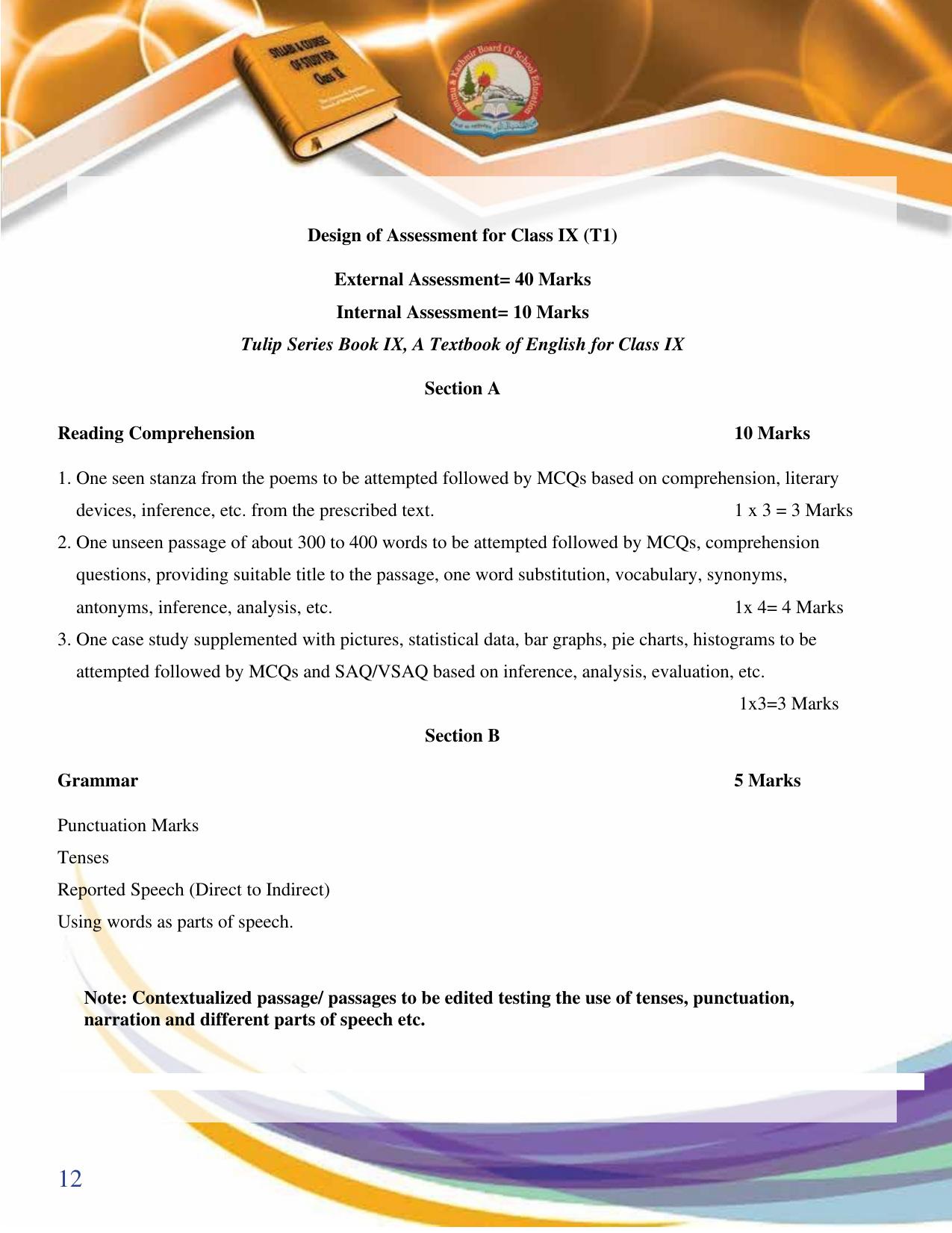 JKBOSE Syllabus for 9th class - Page 13
