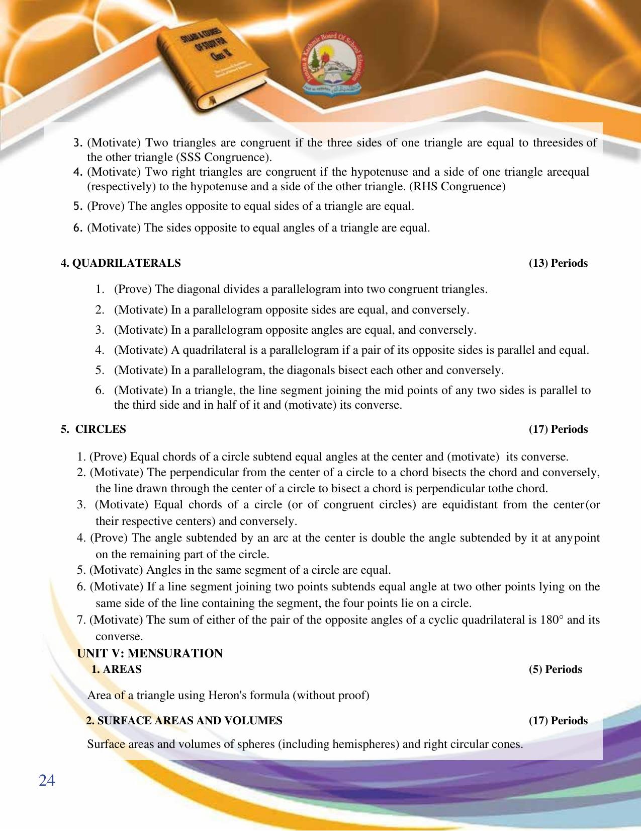 JKBOSE Syllabus for 9th class - Page 25
