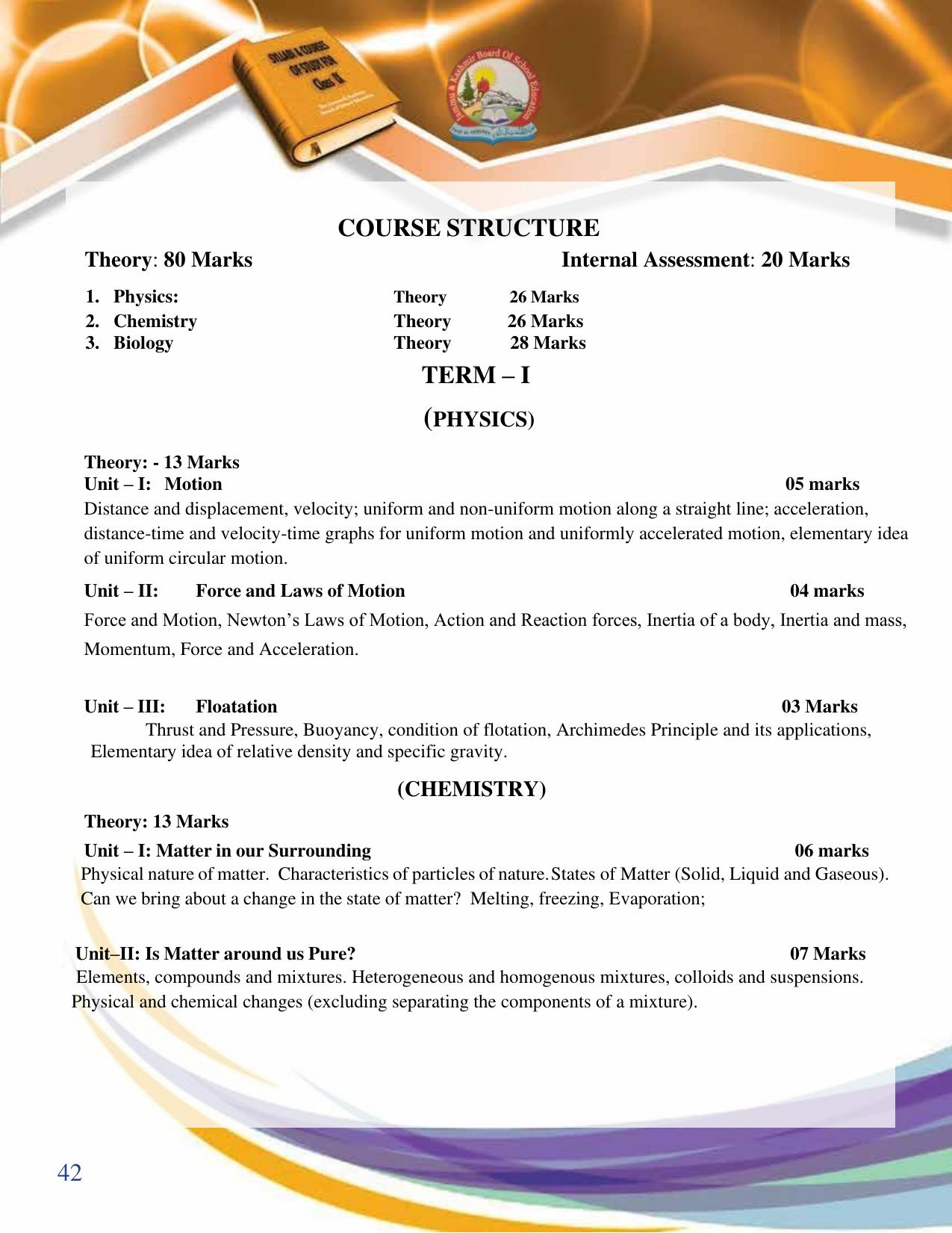 JKBOSE Syllabus for 9th class - Page 43