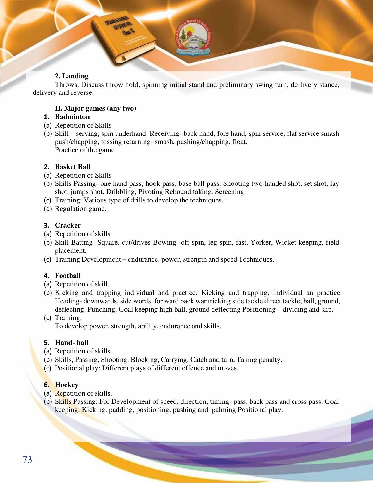 JKBOSE Syllabus for 9th class - Page 74