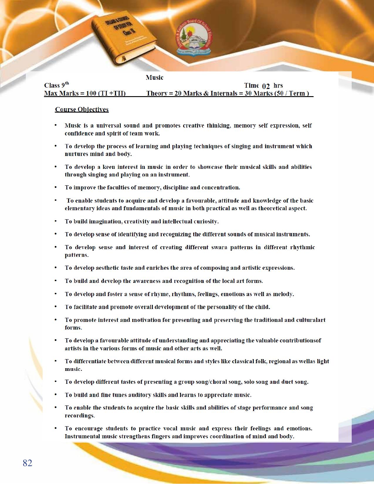 JKBOSE Syllabus for 9th class - Page 83