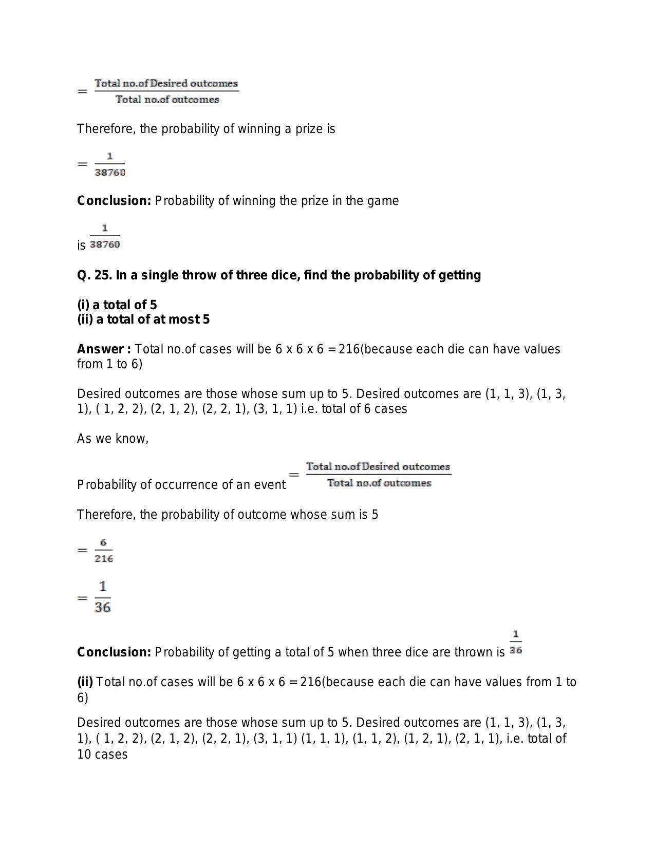 Chapter 31: Probability: RS Aggarwal Class 11 Solutions  - Page 31