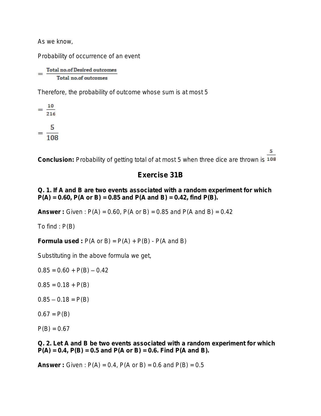 Chapter 31: Probability: RS Aggarwal Class 11 Solutions  - Page 32
