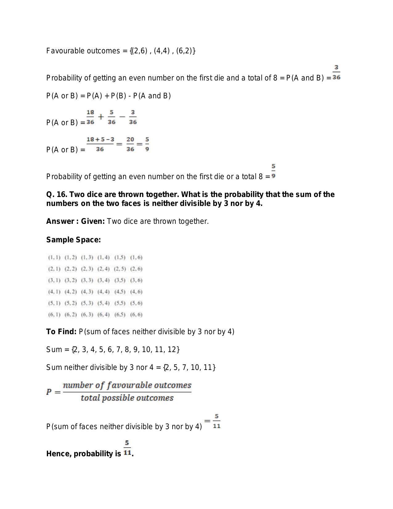 Chapter 31: Probability: RS Aggarwal Class 11 Solutions  - Page 44