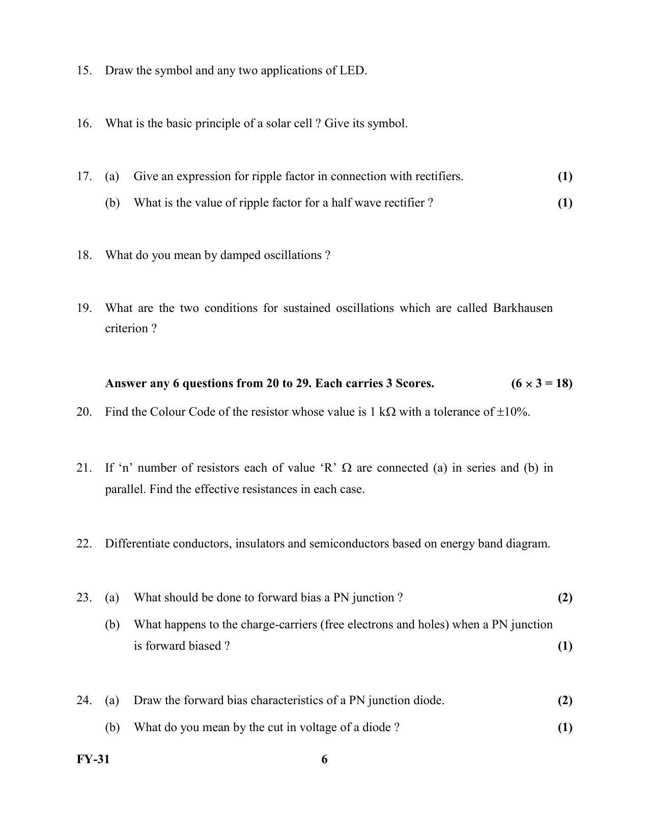 Kerala Plus One 2022 Electronics Question Papers - Page 6