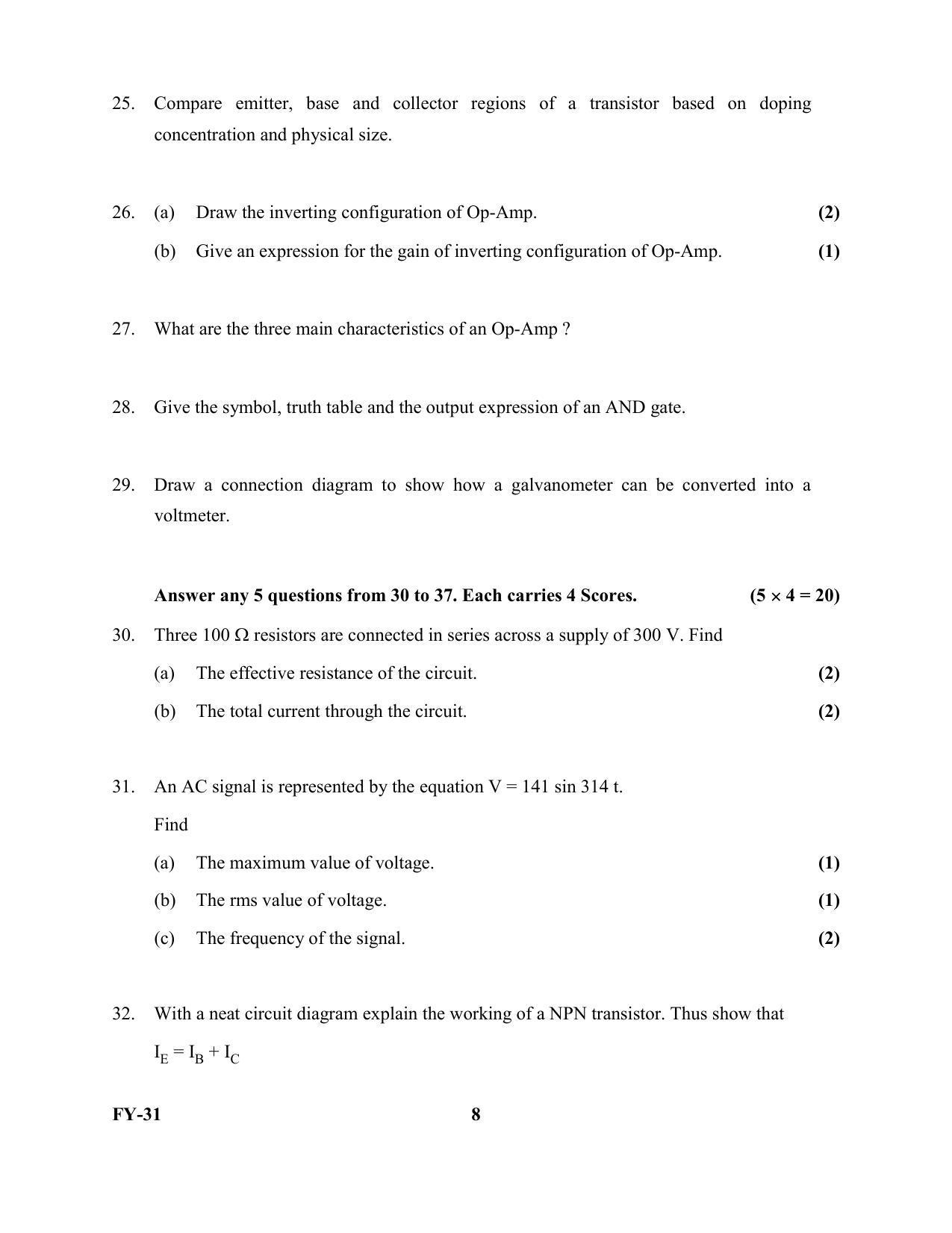 Kerala Plus One 2022 Electronics Question Papers - Page 8