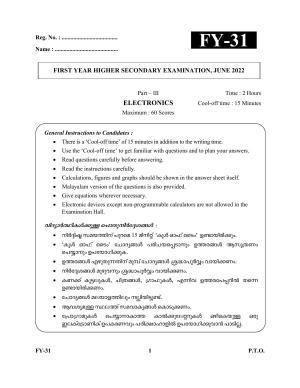 Kerala Plus One 2022 Electronics Question Papers