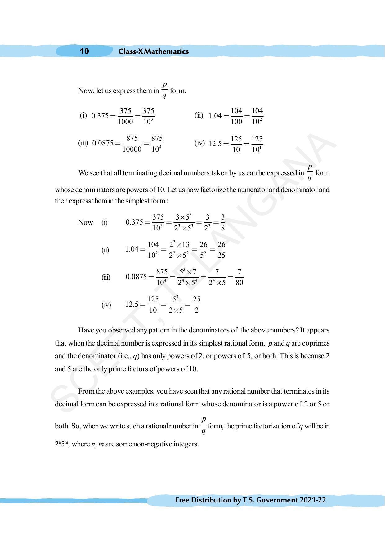 TS SCERT Class 10 Maths (English Medium) Text Book - Page 20